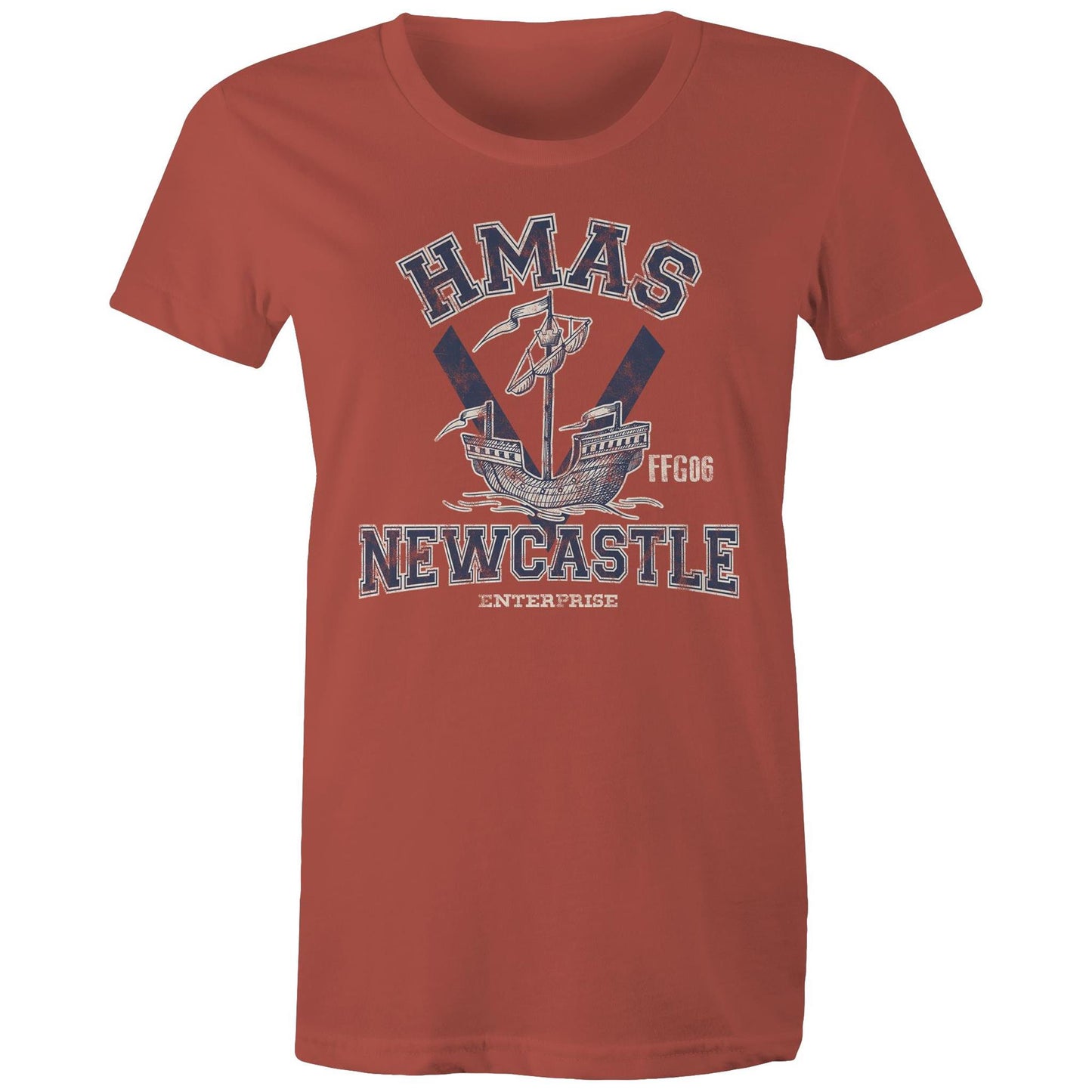 HMAS Newcastle FFG06 Women's T-shirt (style Alpha, blue)