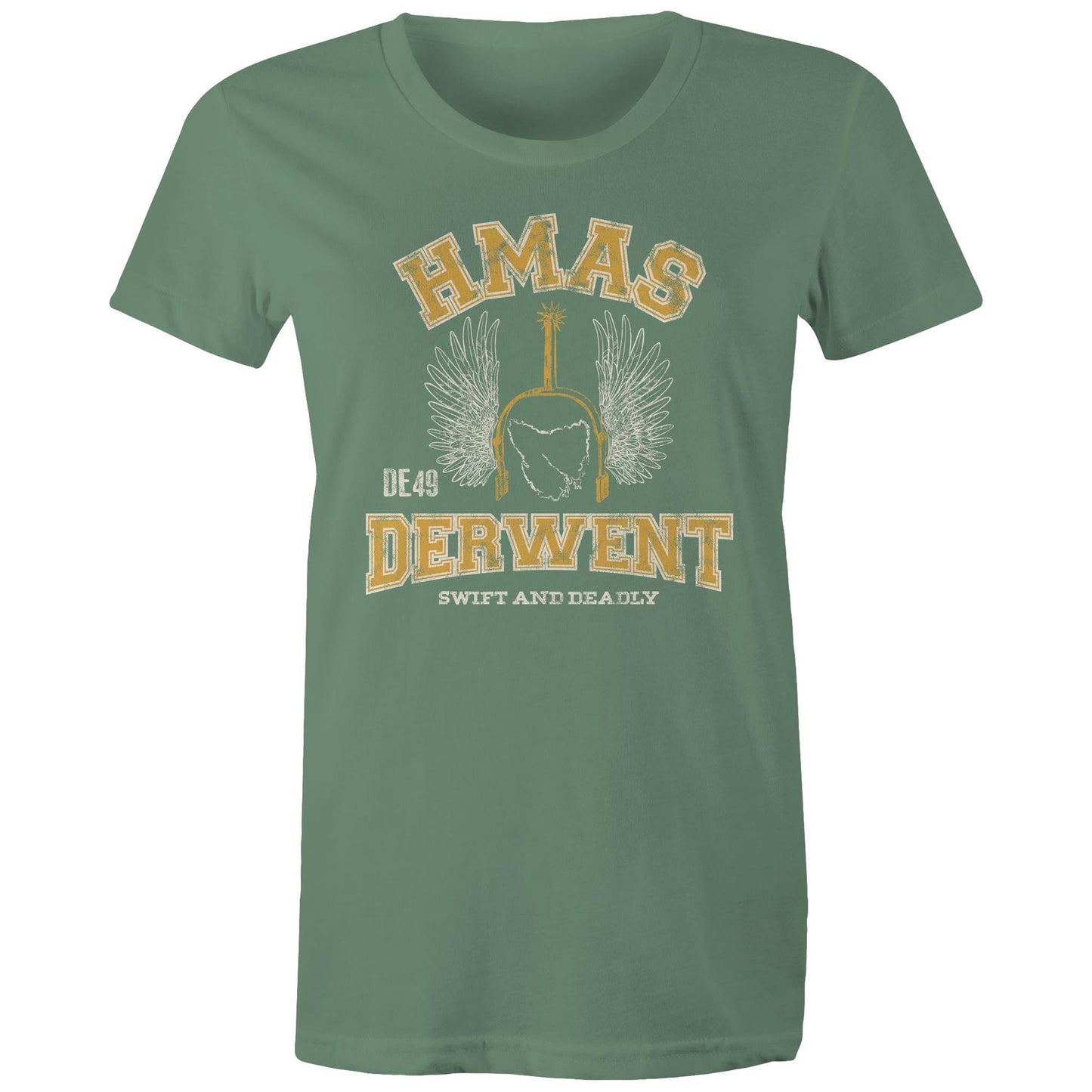 HMAS Derwent DE49 Women's T-shirt (style Alpha, colour)