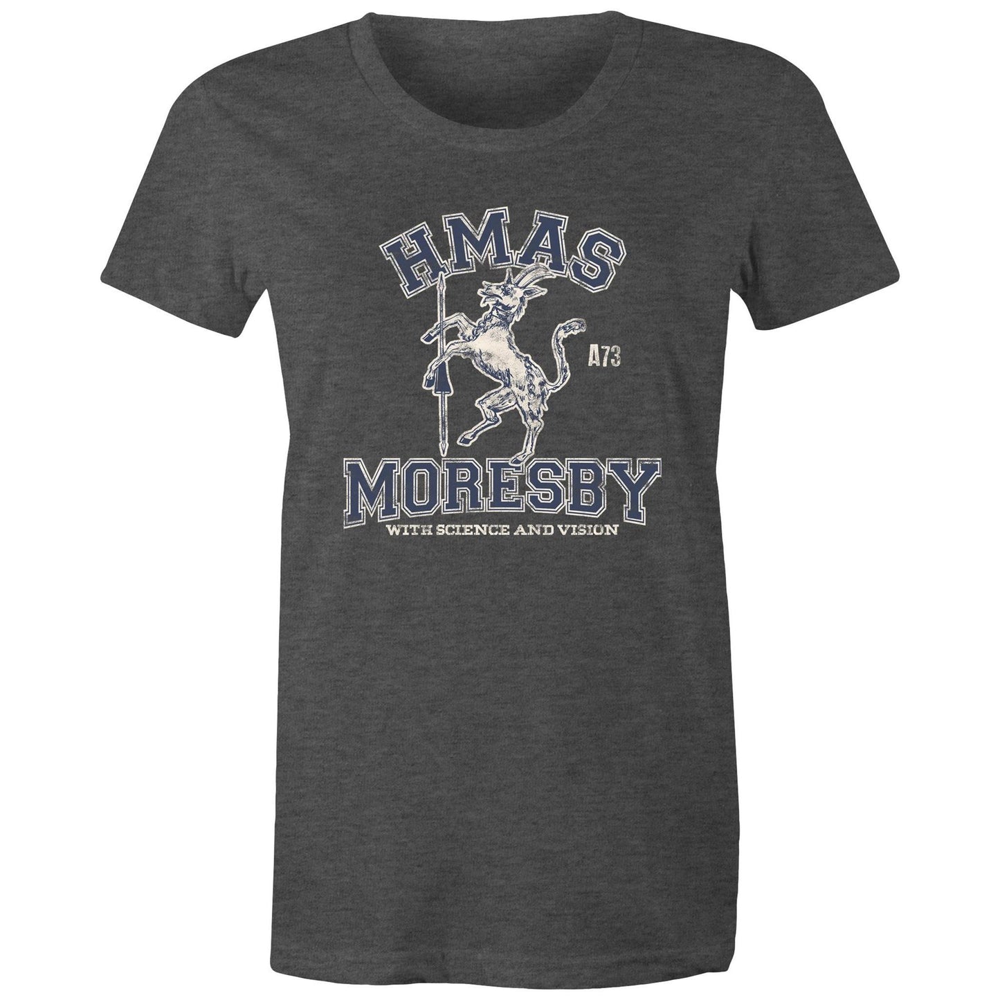 HMAS Moresby (II) A73 Women's T-shirt (style Alpha, blue)