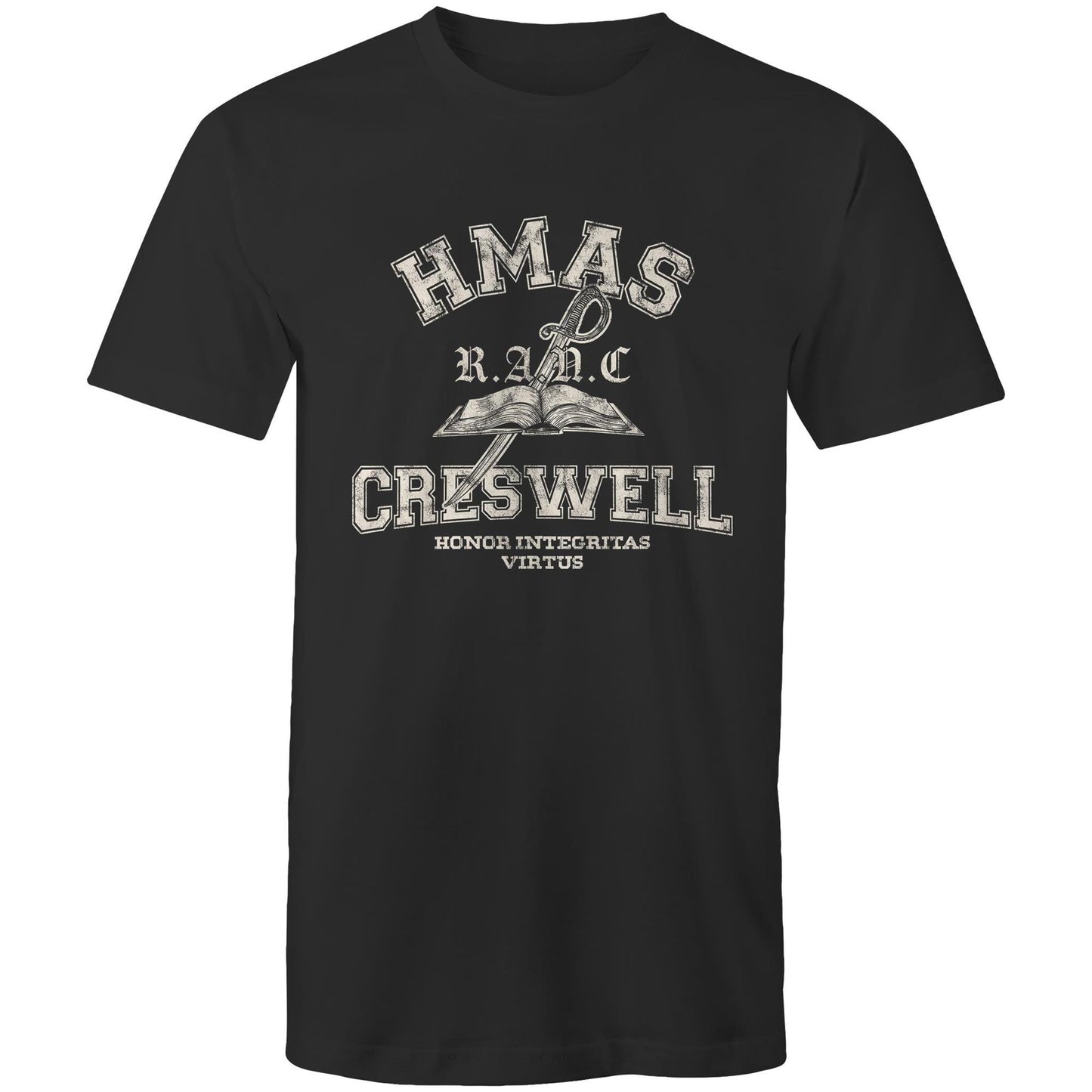 HMAS Creswell Men's T-shirt (Style Alpha, white)