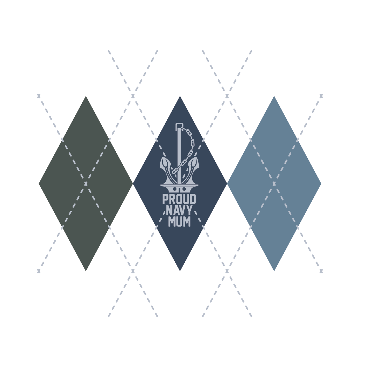 Proud Navy Mum (Argyle) Women's T-shirt