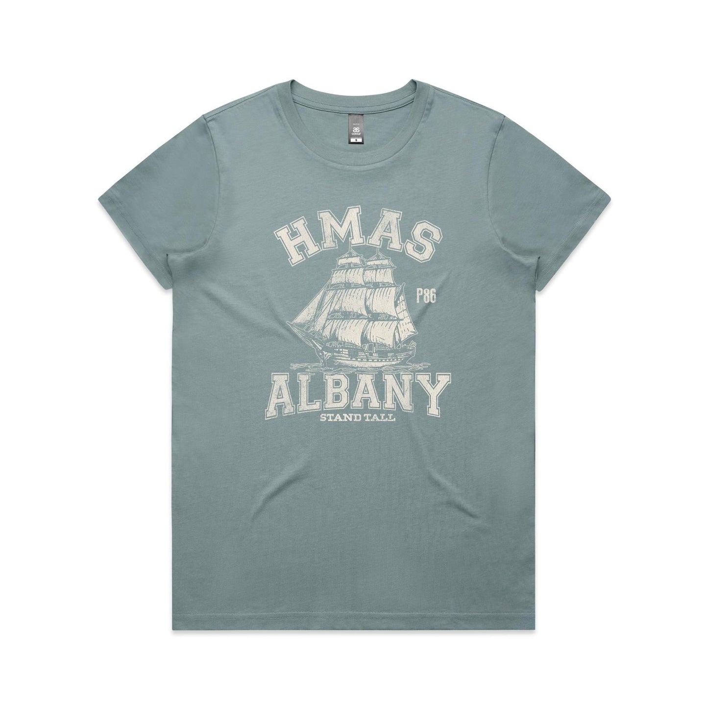 HMAS Albany Women's T-shirt (style Alpha, white)