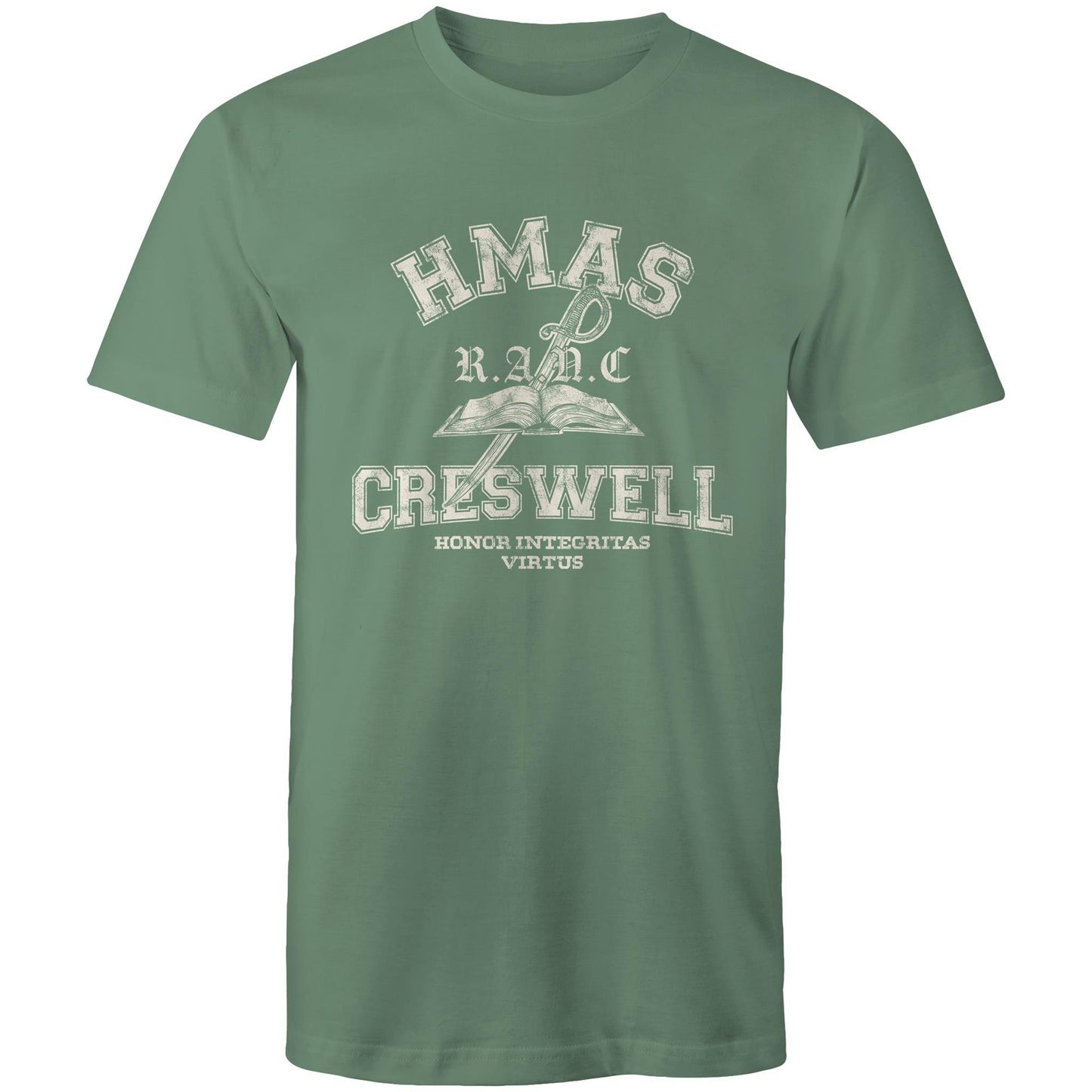 HMAS Creswell Men's T-shirt (Style Alpha, white)