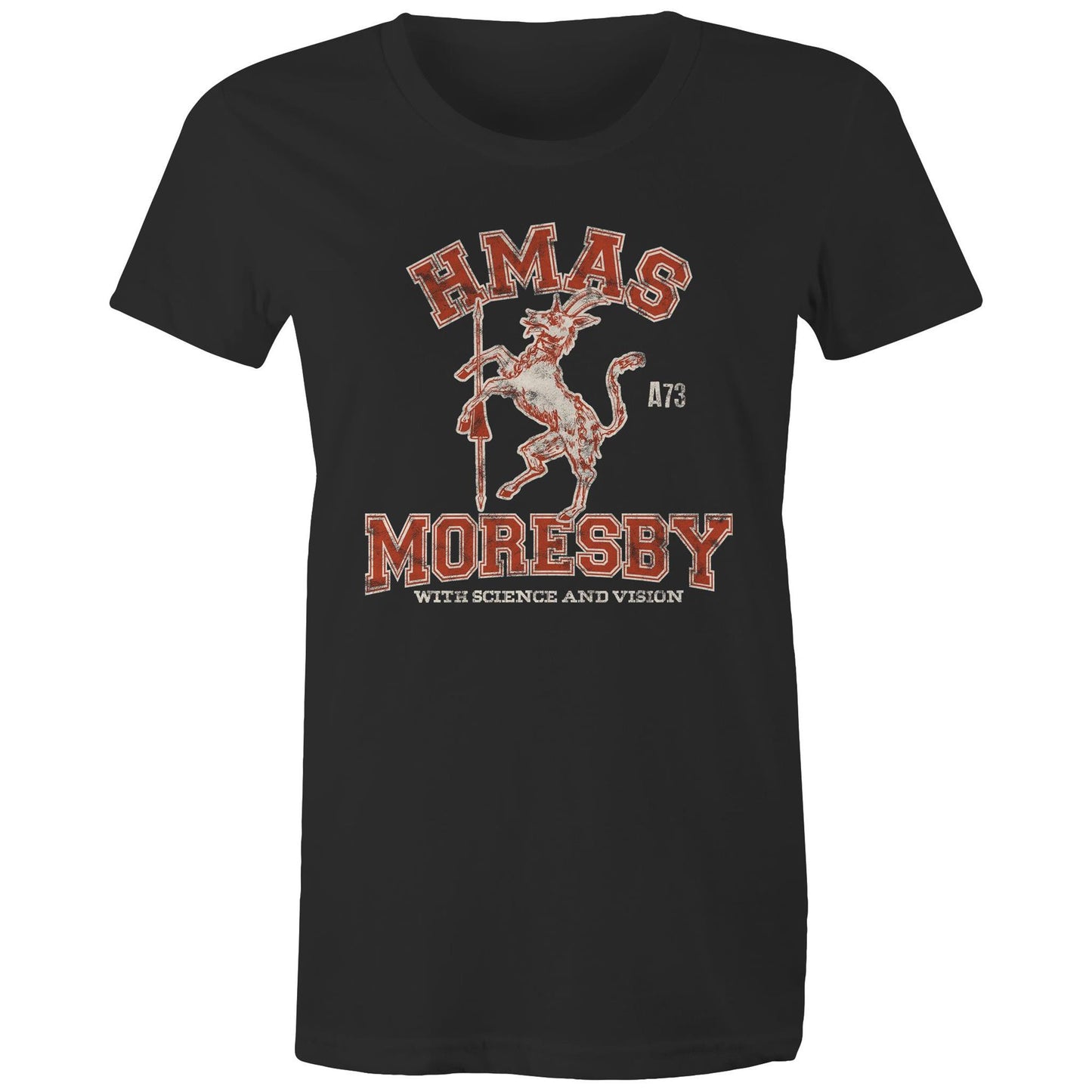 HMAS Moresby (II) A73 Women's T-shirt (style Alpha, colour)
