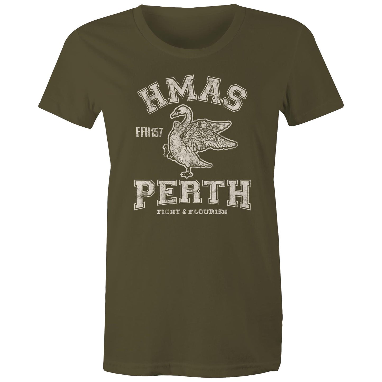 HMAS Perth (III) FFH157 Women's T-shirt (style Alpha, white)