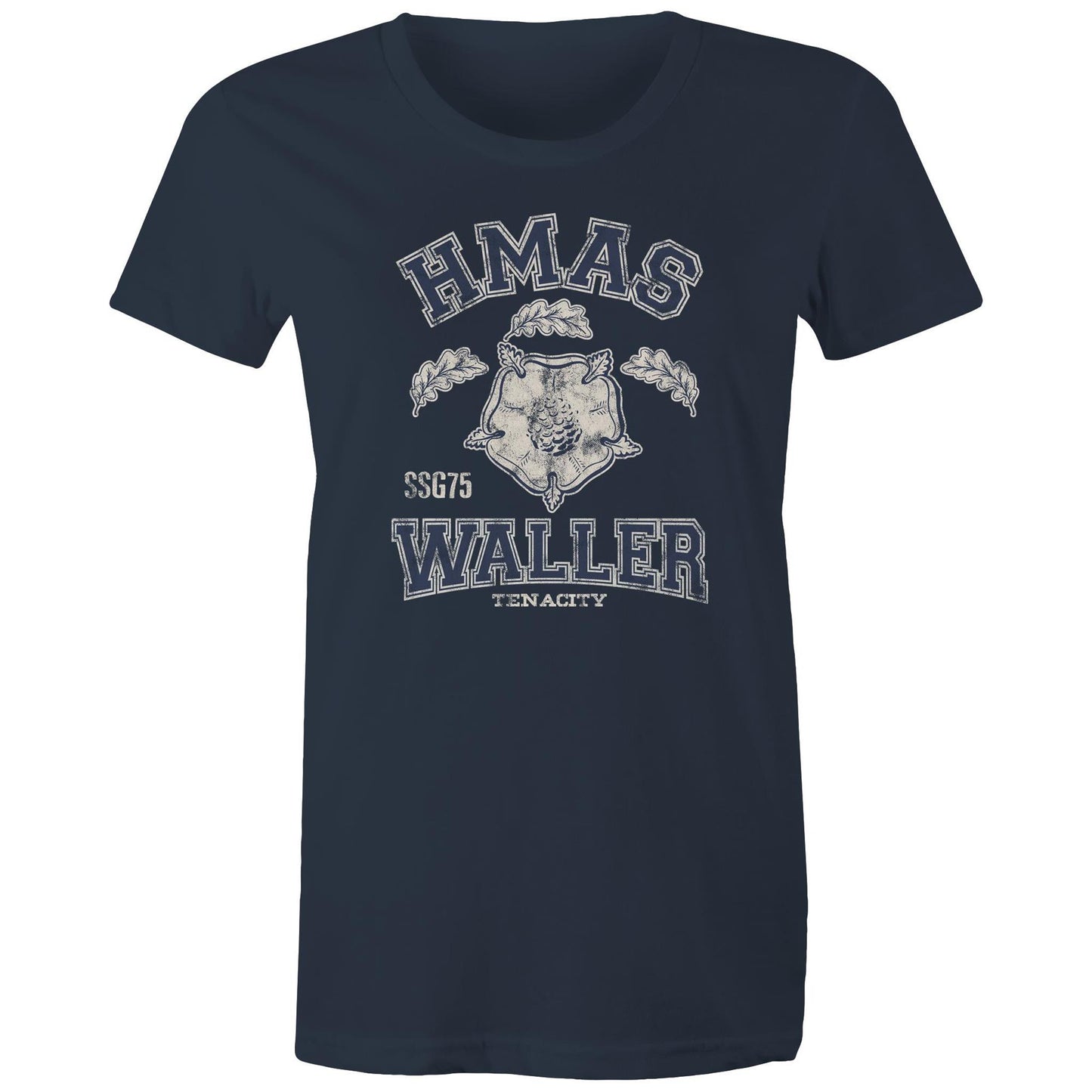 HMAS Waller SSG75 Women's T-shirt (style Alpha, blue)