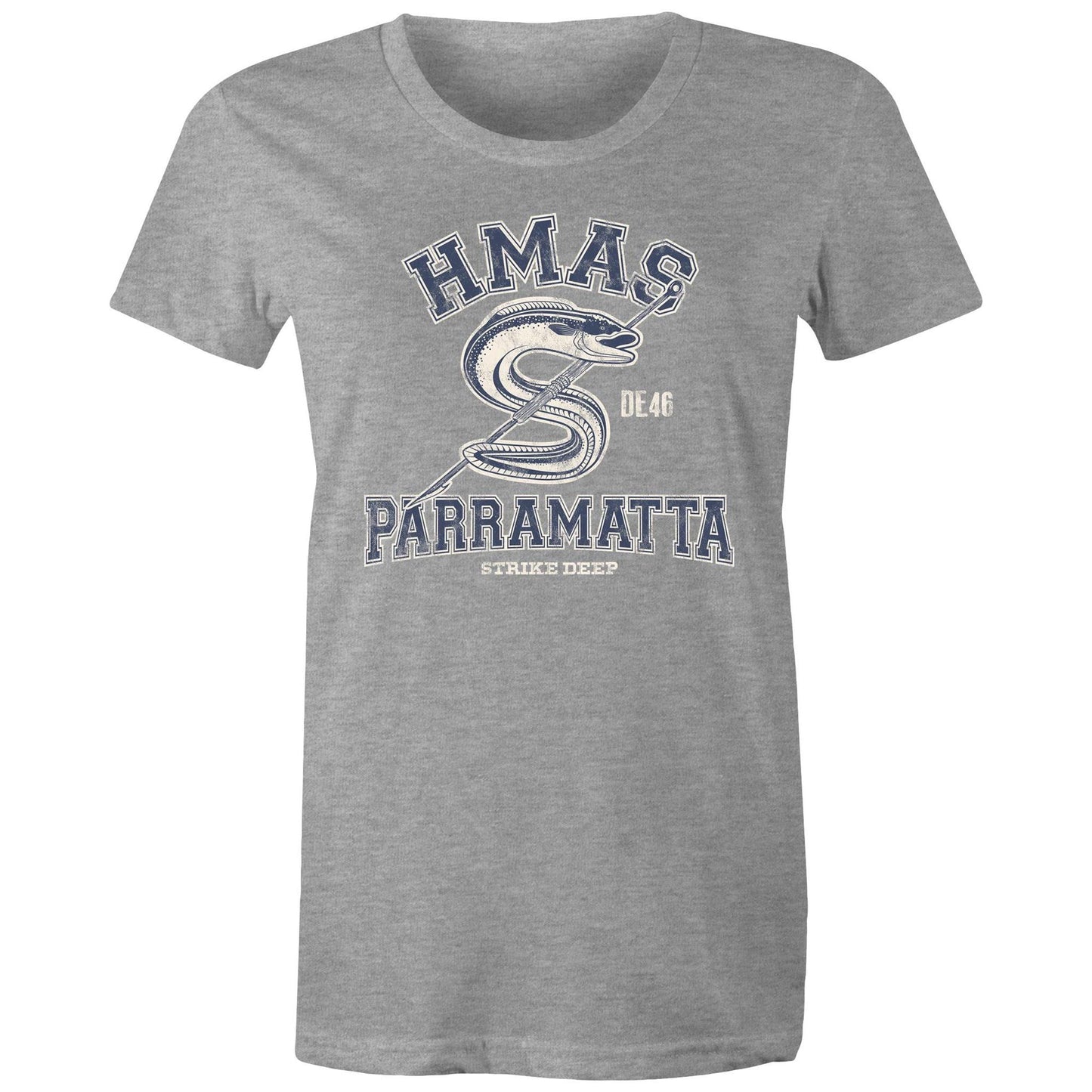 HMAS Parramatta (III) DE46 Women's T-shirt (style Alpha, blue)