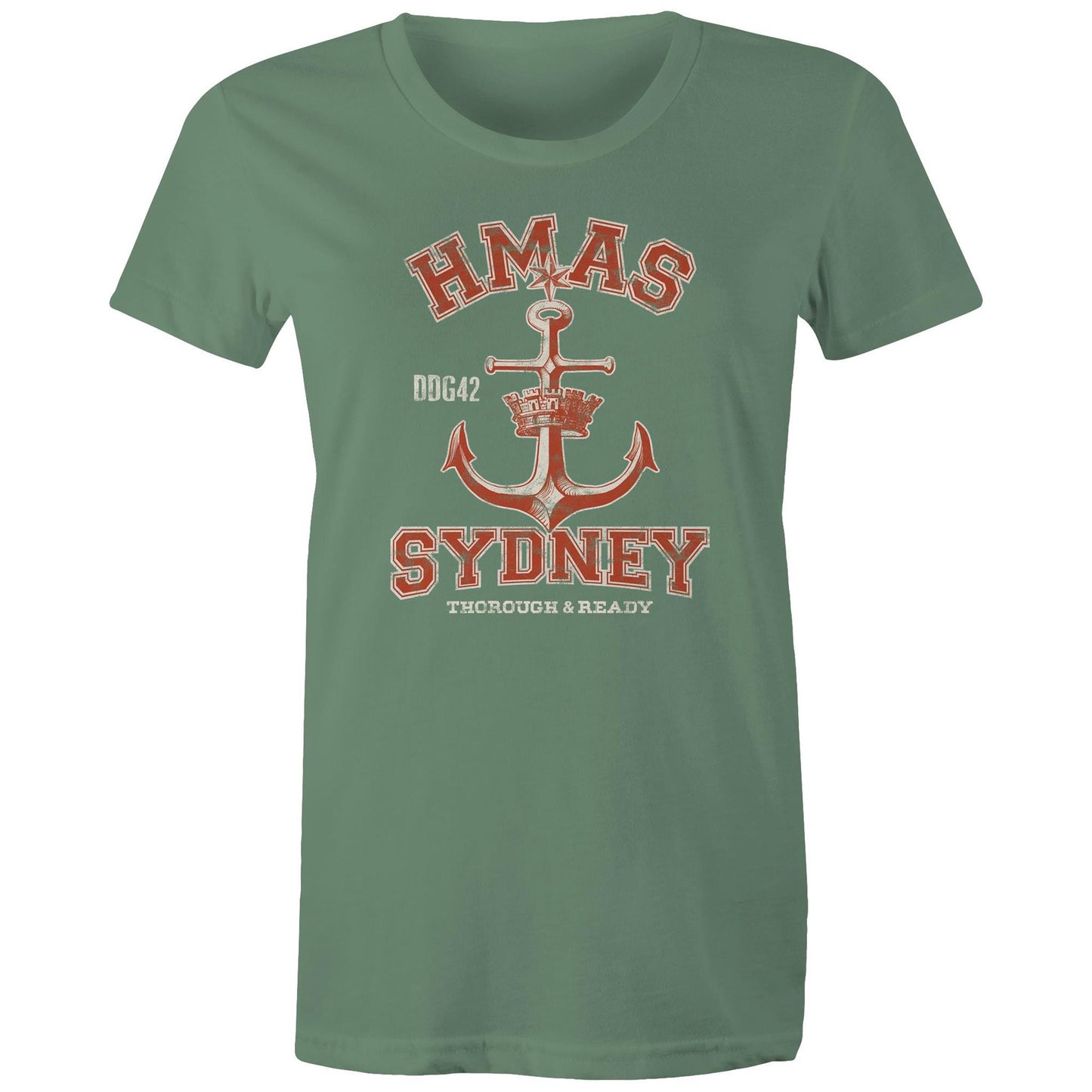 HMAS Sydney (V) DDG42 Women's T-shirt (style Alpha, colour)
