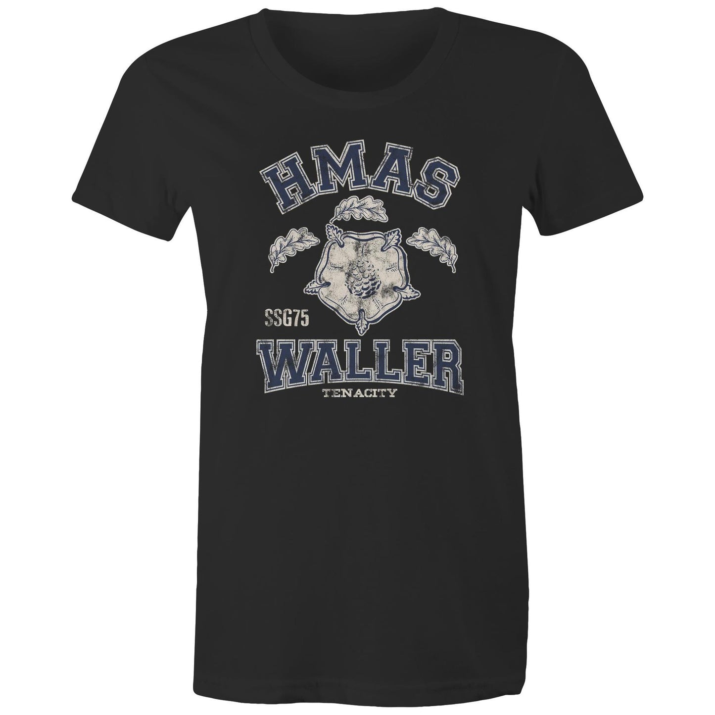 HMAS Waller SSG75 Women's T-shirt (style Alpha, blue)
