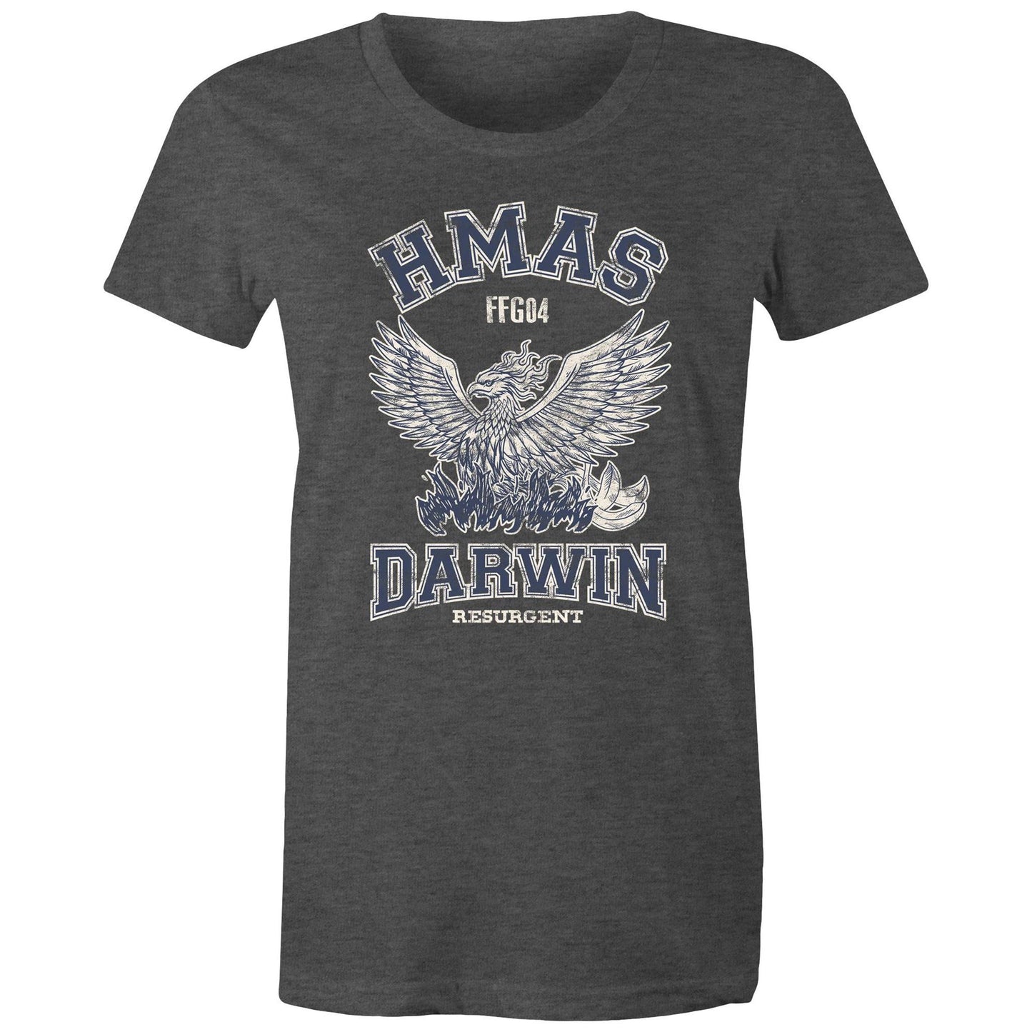 HMAS Darwin FFG04 Women's T-shirt (style Alpha, blue)