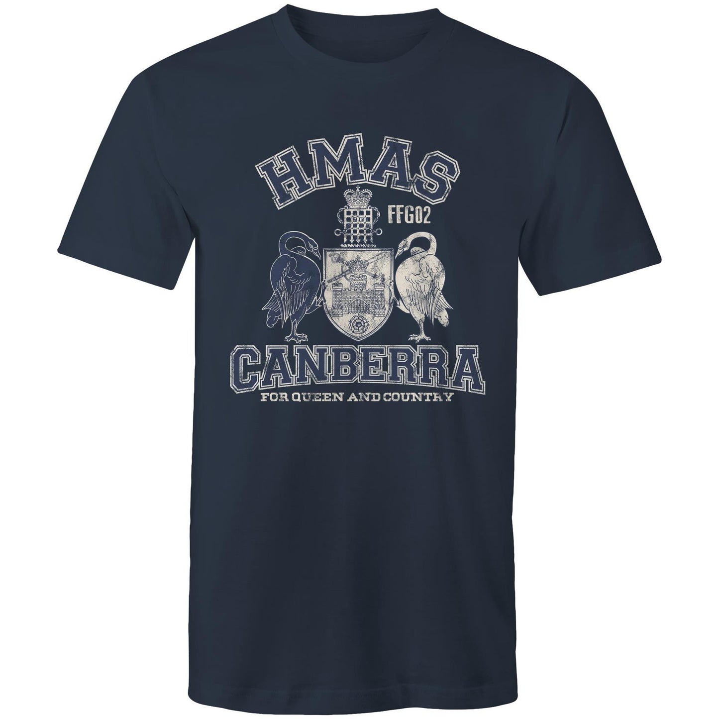 HMAS Canberra (II) FFG02 Men's T-shirt (style Alpha, blue)