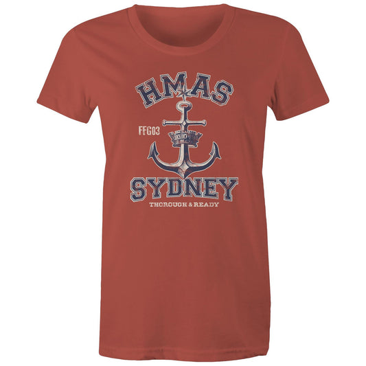 HMAS Sydney (IV) FFG03 Women's T-shirt (style Alpha, blue)