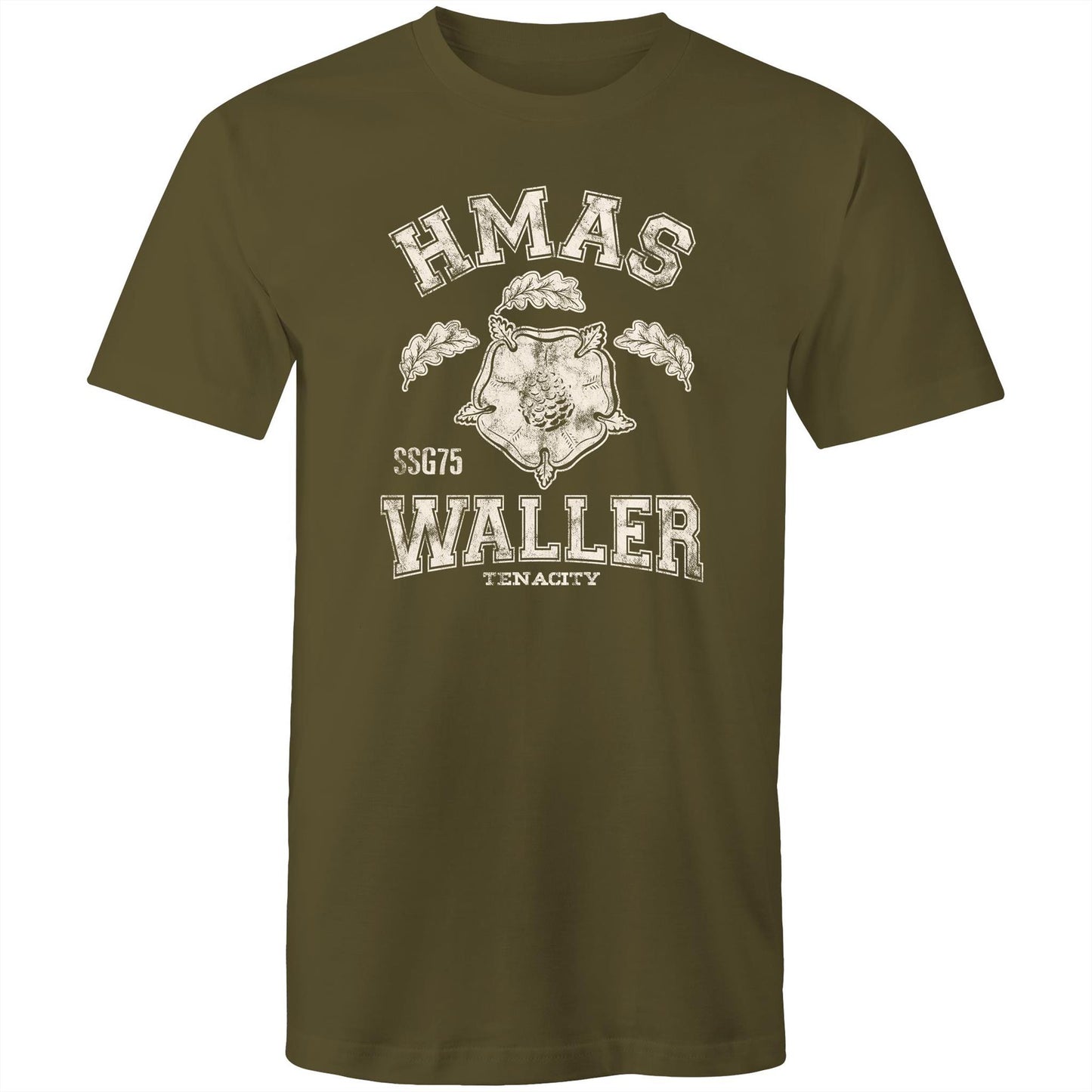 HMAS Waller SSG75 Men's T-shirt (style Alpha, white)