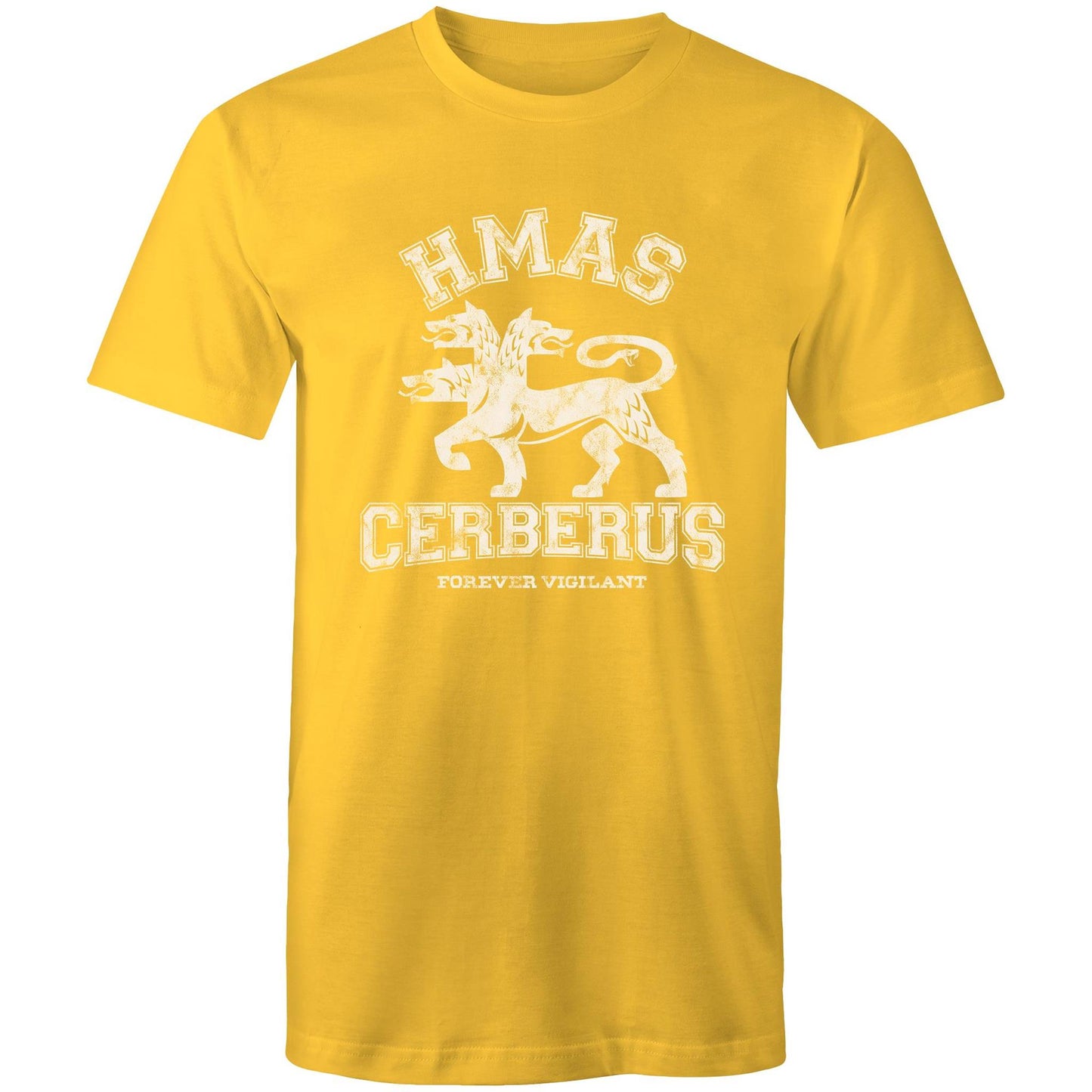 HMAS Cerberus Men's T-shirt (style Alpha, white)