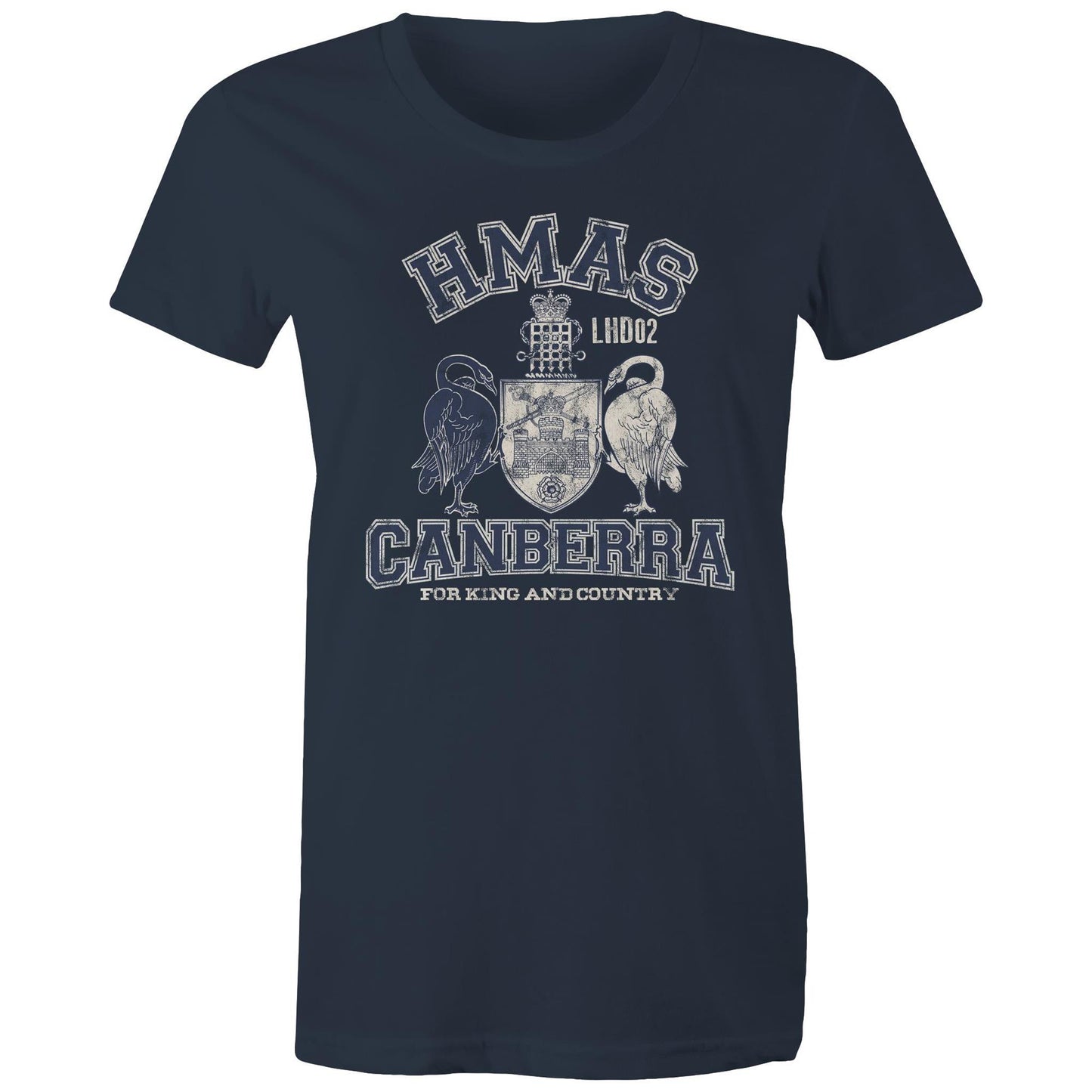 HMAS Canberra (III) L02 Women's T-shirt (style Alpha, blue)