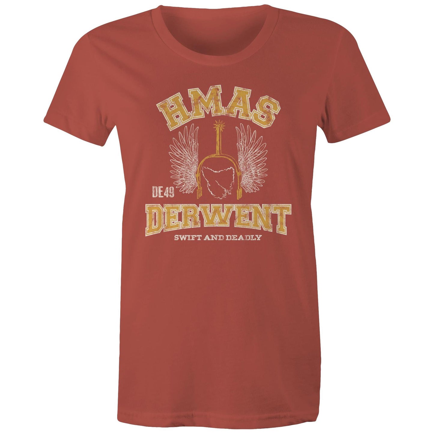 HMAS Derwent DE49 Women's T-shirt (style Alpha, colour)