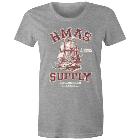 HMAS Supply AOR195 Women's T-shirt (style Alpha, colour)