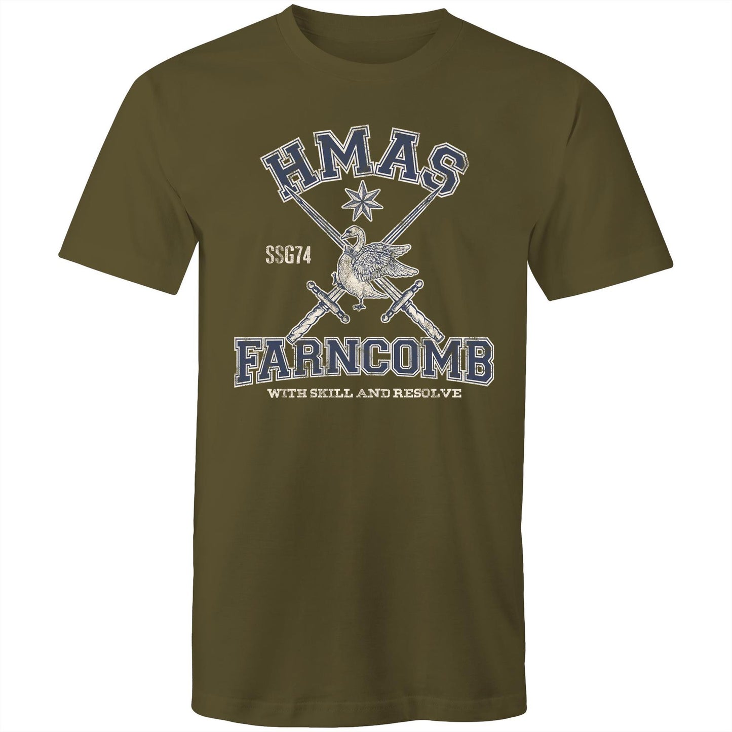 HMAS Farncomb SSG74 Men's T-shirt (style Alpha, blue)