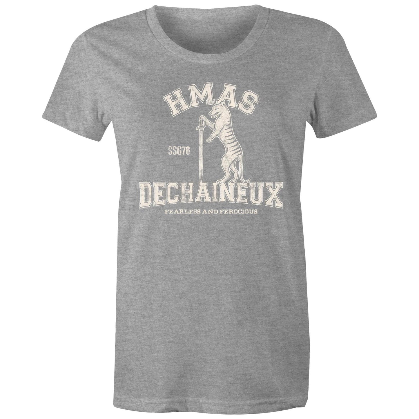 HMAS Dechaineux SSG76 Women's T-shirt (style Alpha, white)