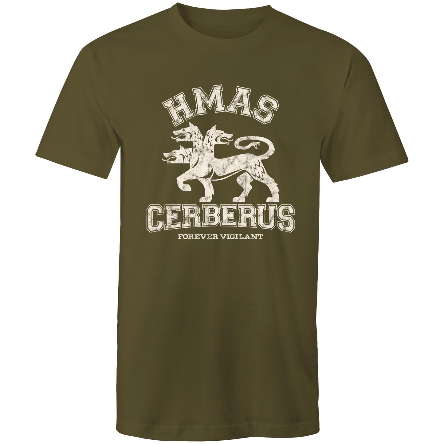 HMAS Cerberus Men's T-shirt (style Alpha, white)