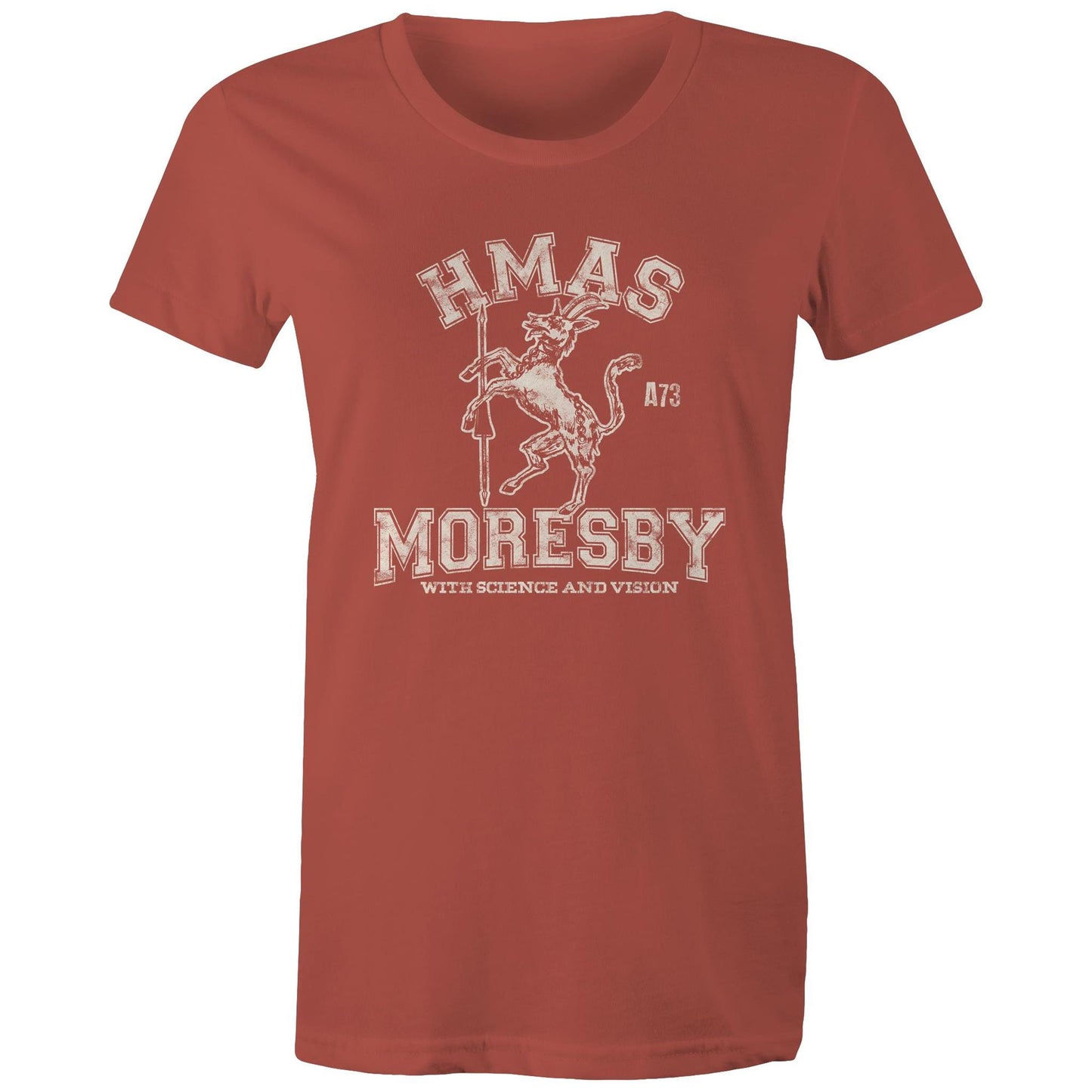 HMAS Moresby (II) A73 Women's T-shirt (style Alpha, white)
