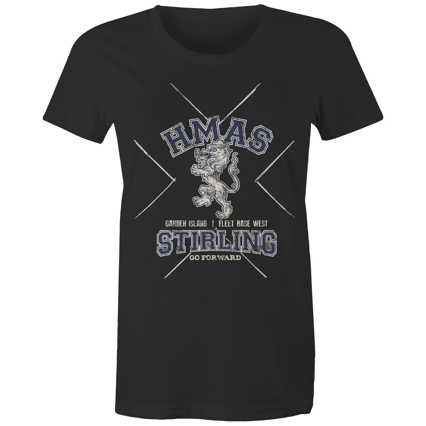 HMAS Stirling Women's T-shirt (style Alpha, blue)
