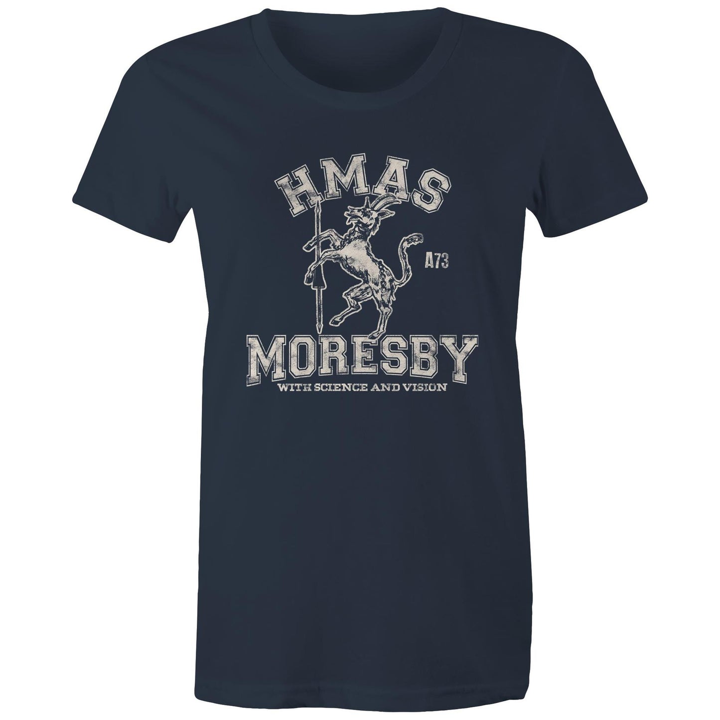 HMAS Moresby (II) A73 Women's T-shirt (style Alpha, white)