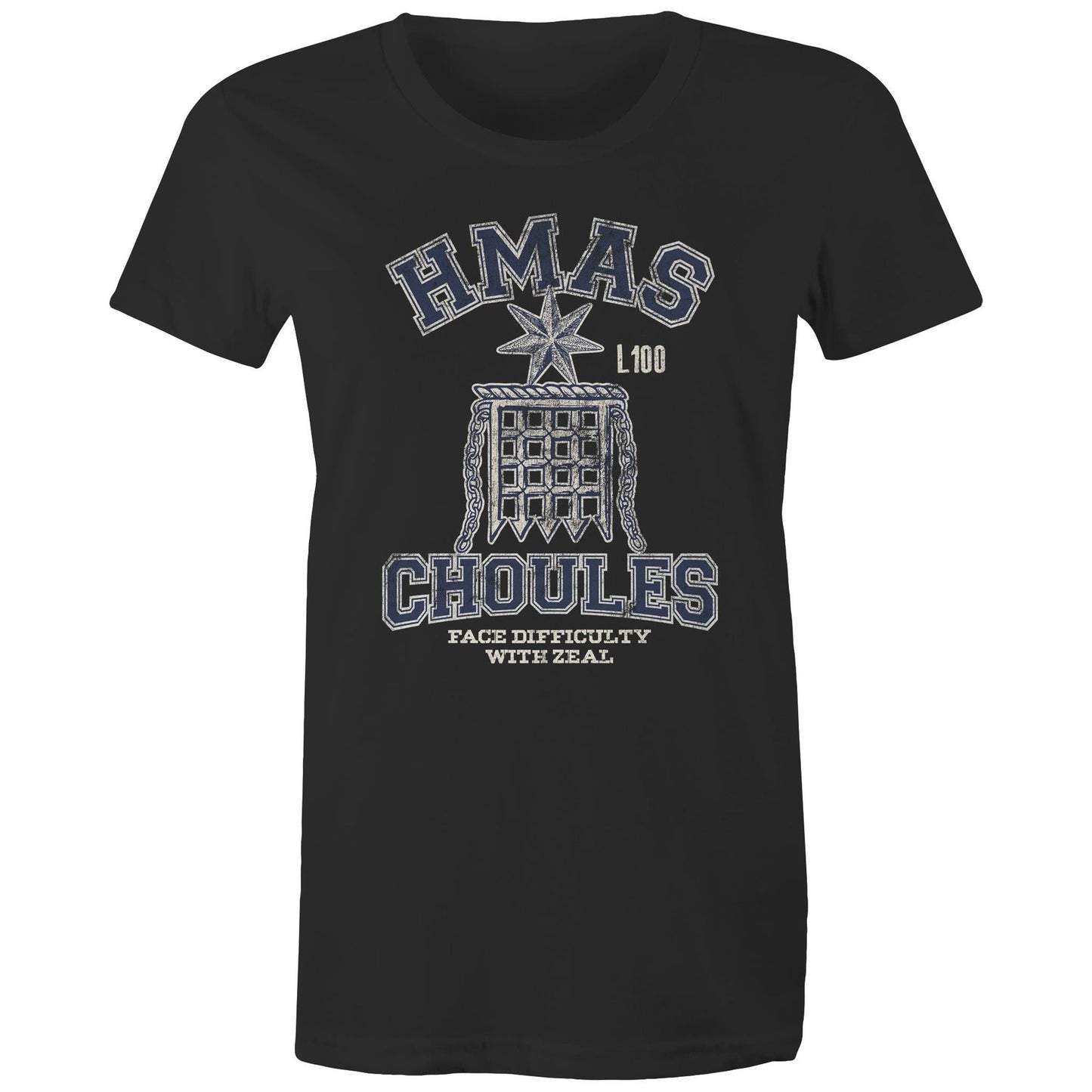 HMAS Choules L100 Women's T-shirt (style Alpha, blue)