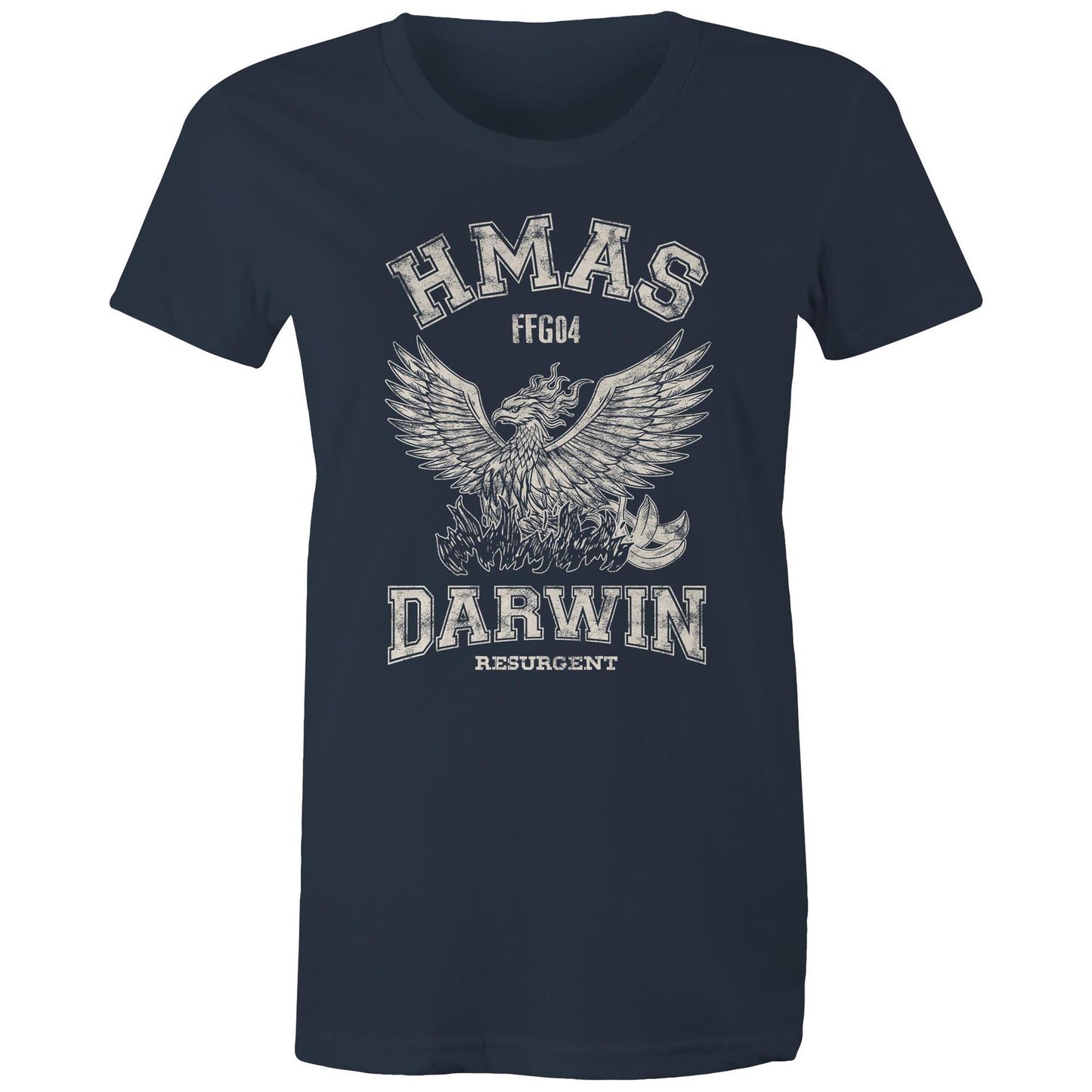 HMAS Darwin FFG04 Women's T-shirt (style Alpha, white)