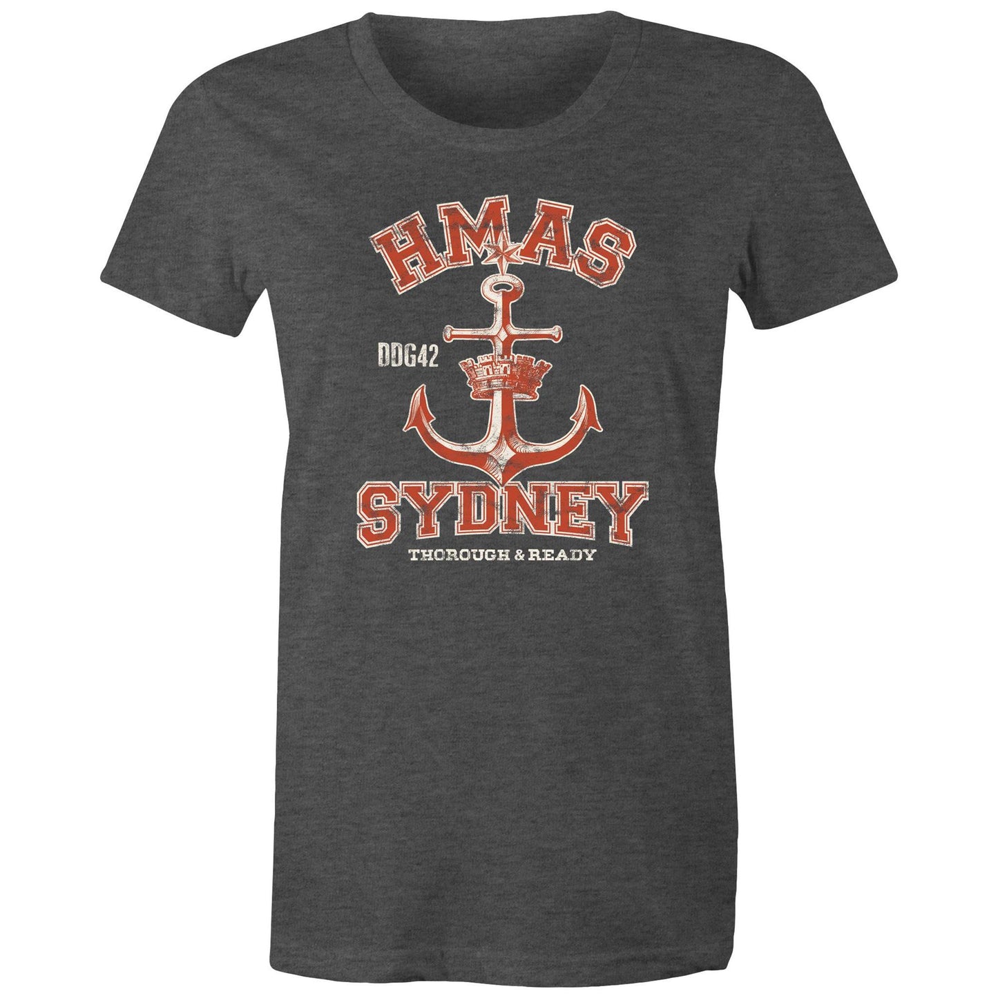 HMAS Sydney (V) DDG42 Women's T-shirt (style Alpha, colour)