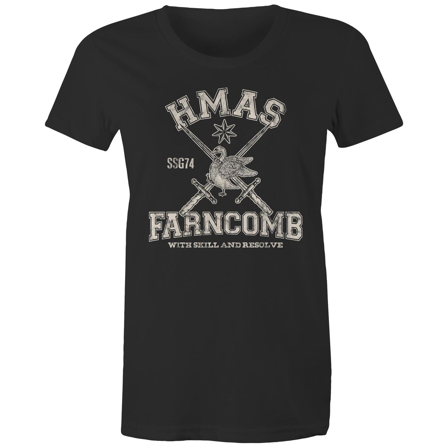 HMAS Farncomb SSG74 Women's T-shirt (style Alpha, white)
