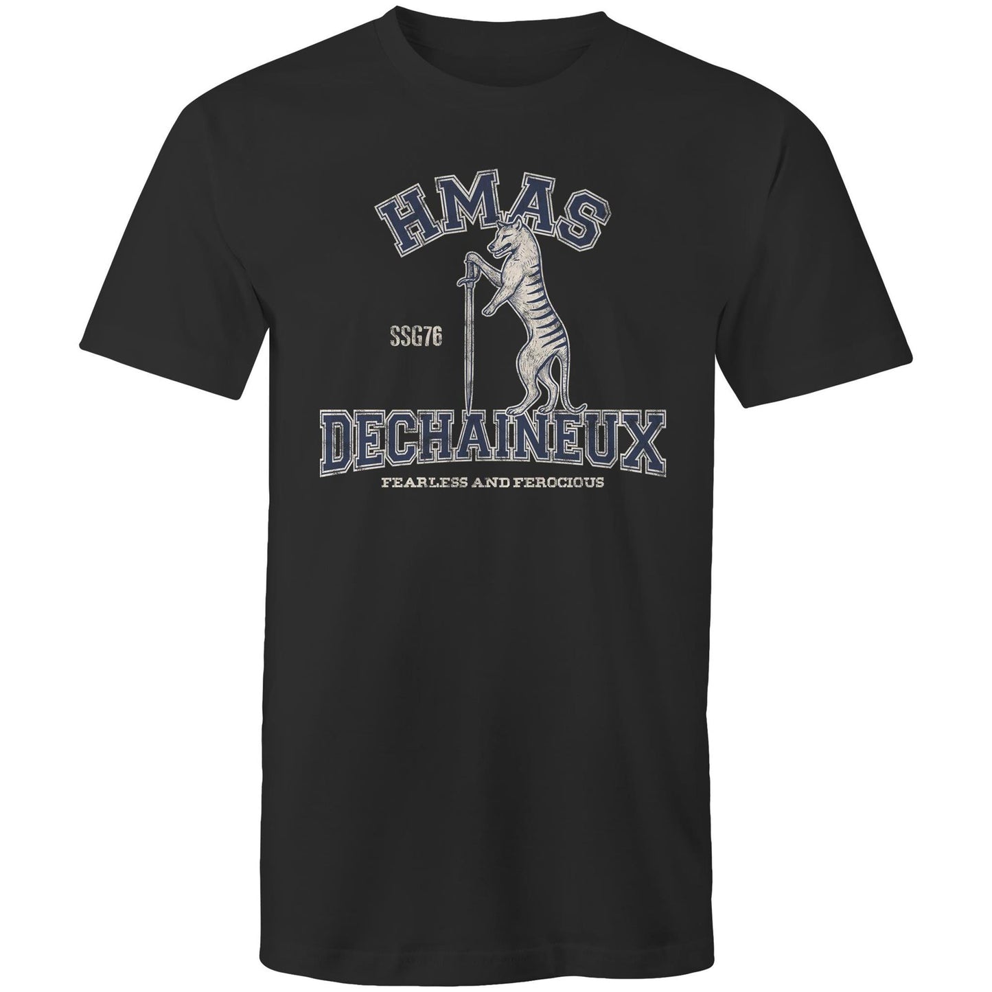 HMAS Dechaineux SSG76 Men's T-shirt (style Alpha, blue)