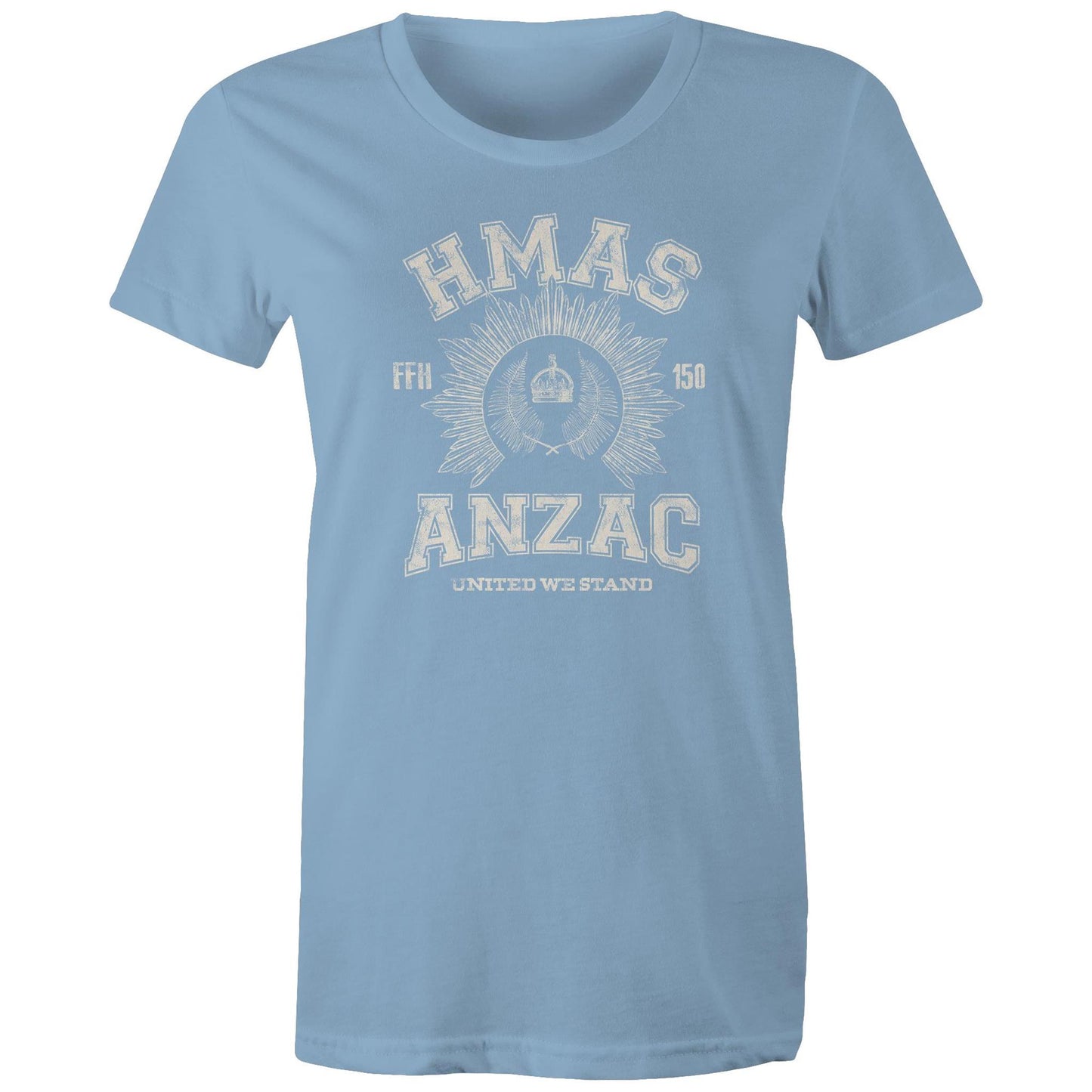 HMAS Anzac (III) FFH150 Women's T-shirt (style Alpha, white)