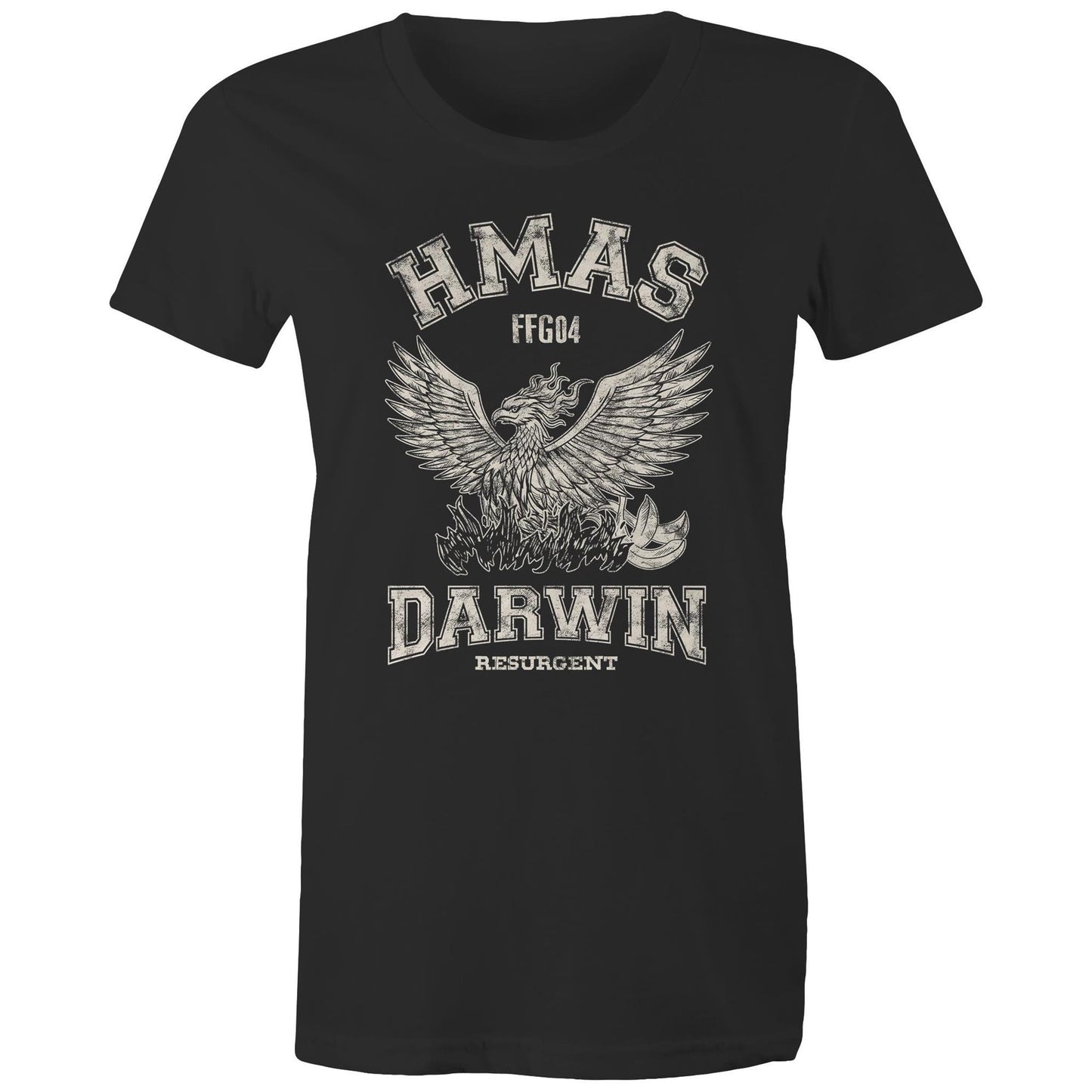 HMAS Darwin FFG04 Women's T-shirt (style Alpha, white)