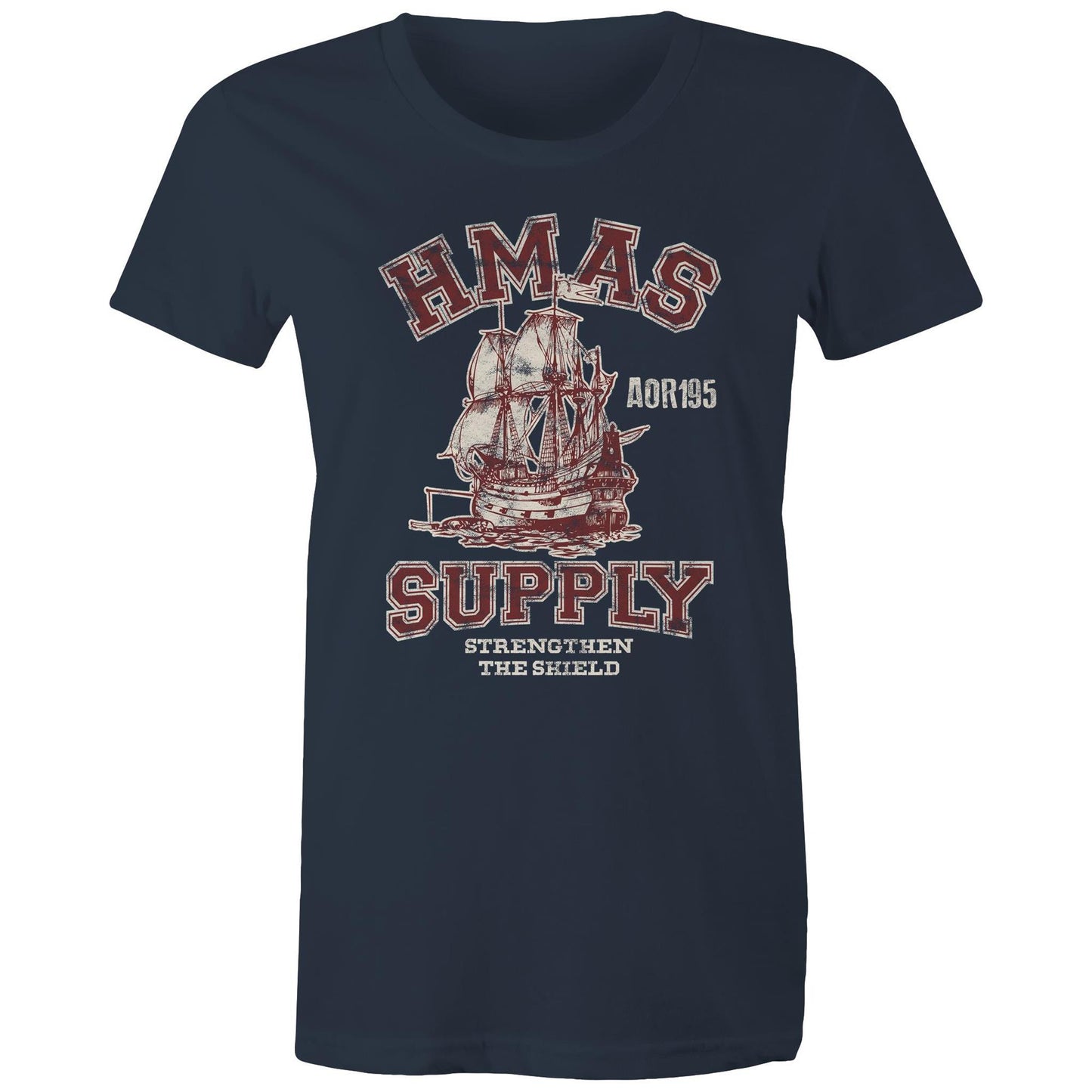 HMAS Supply AOR195 Women's T-shirt (style Alpha, colour)