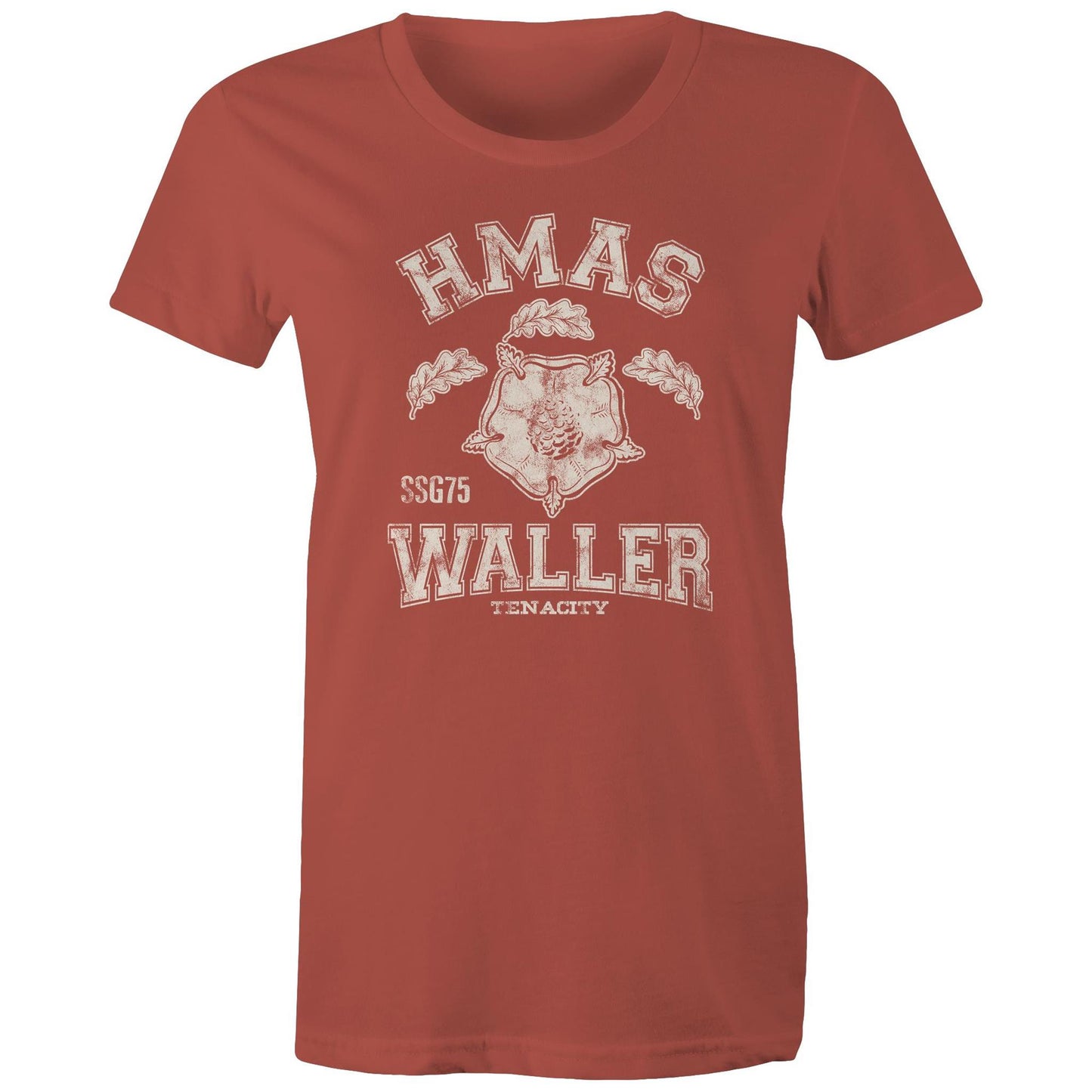 HMAS Waller SSG75 Women's T-shirt (style Alpha, white)