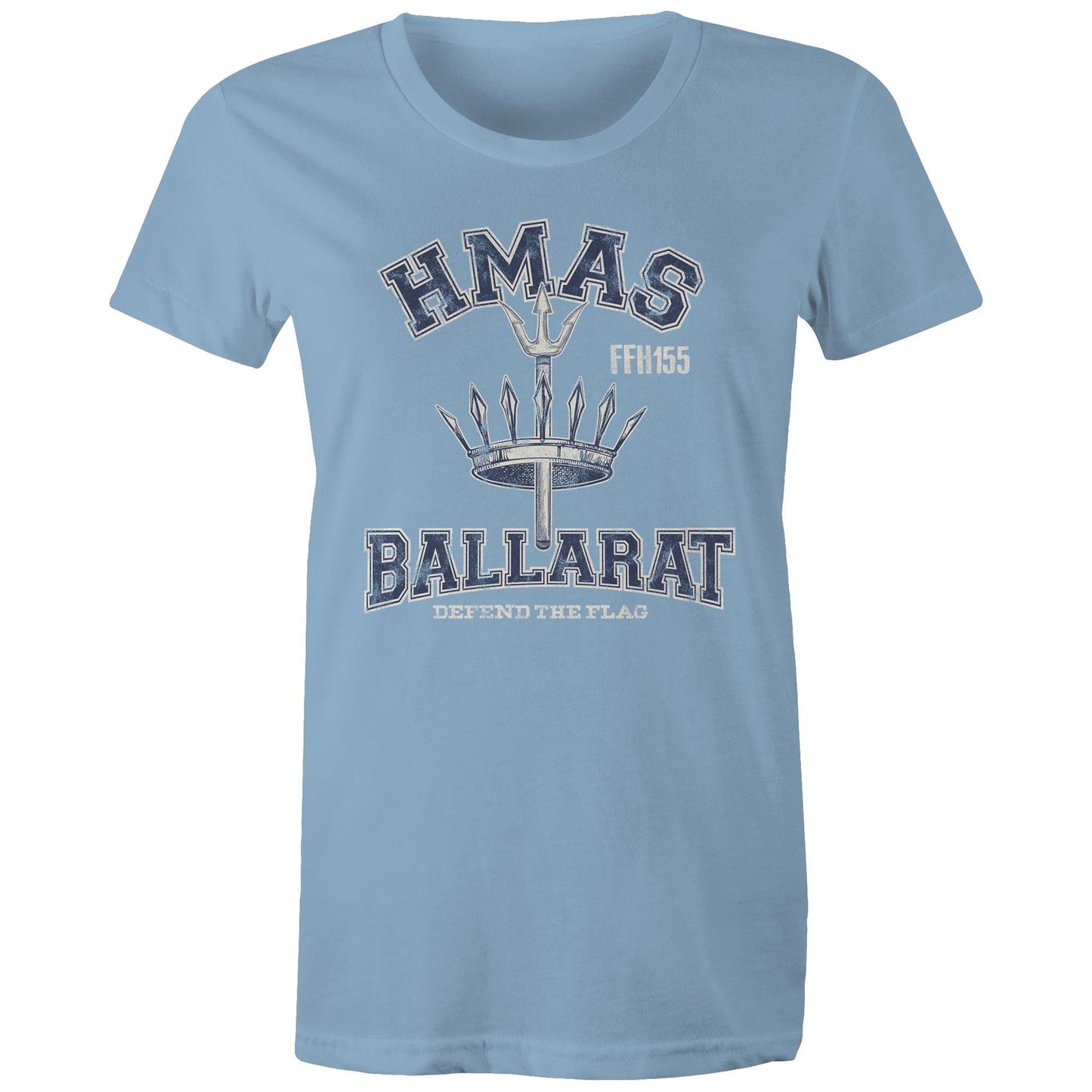 HMAS Ballarat (II) FFH155 Women's T-shirt (style Alpha, blue)