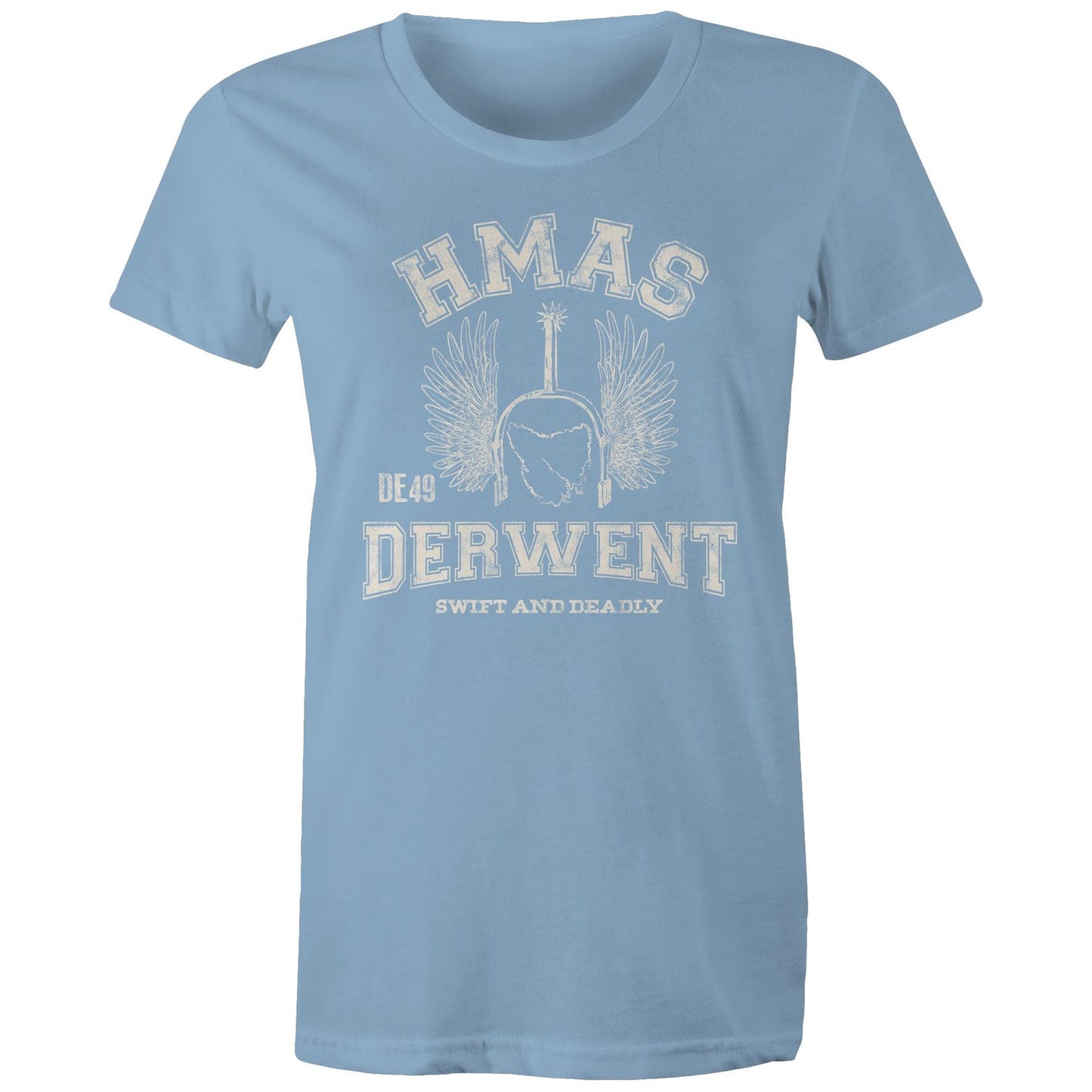 HMAS Derwent DE49 Women's T-shirt (Style Alpha, white)