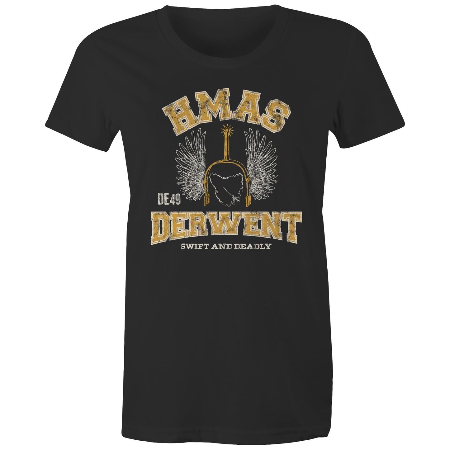 HMAS Derwent DE49 Women's T-shirt (style Alpha, colour)