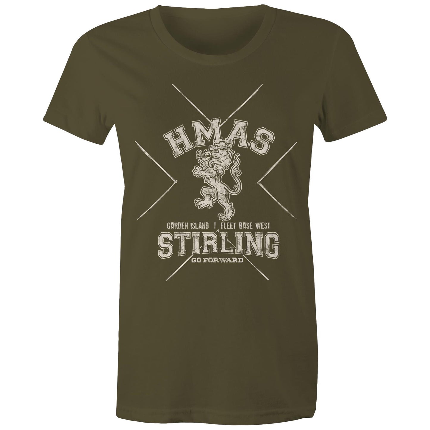 HMAS Stirling Women's T-shirt (style Alpha, white)