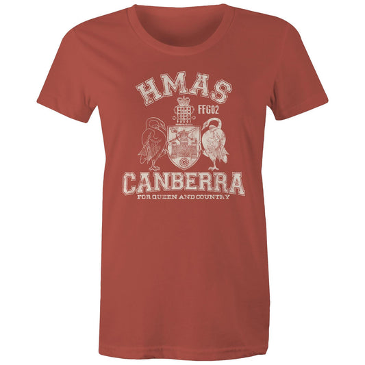 HMAS Canberra (II) FFG02 Women's T-shirt (style Alpha, white)