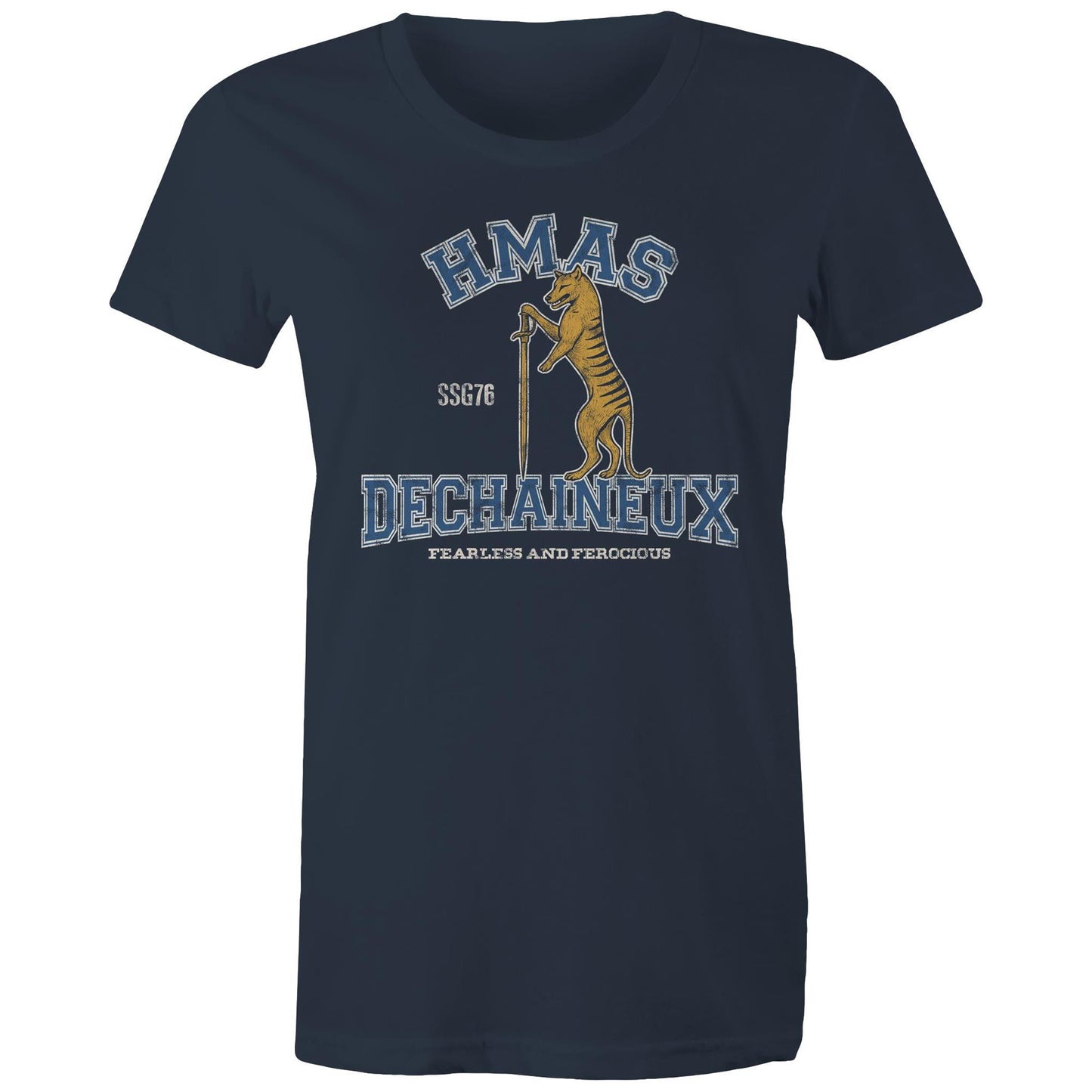 HMAS Dechaineux SSG76 Women's T-shirt (style Alpha, colour)