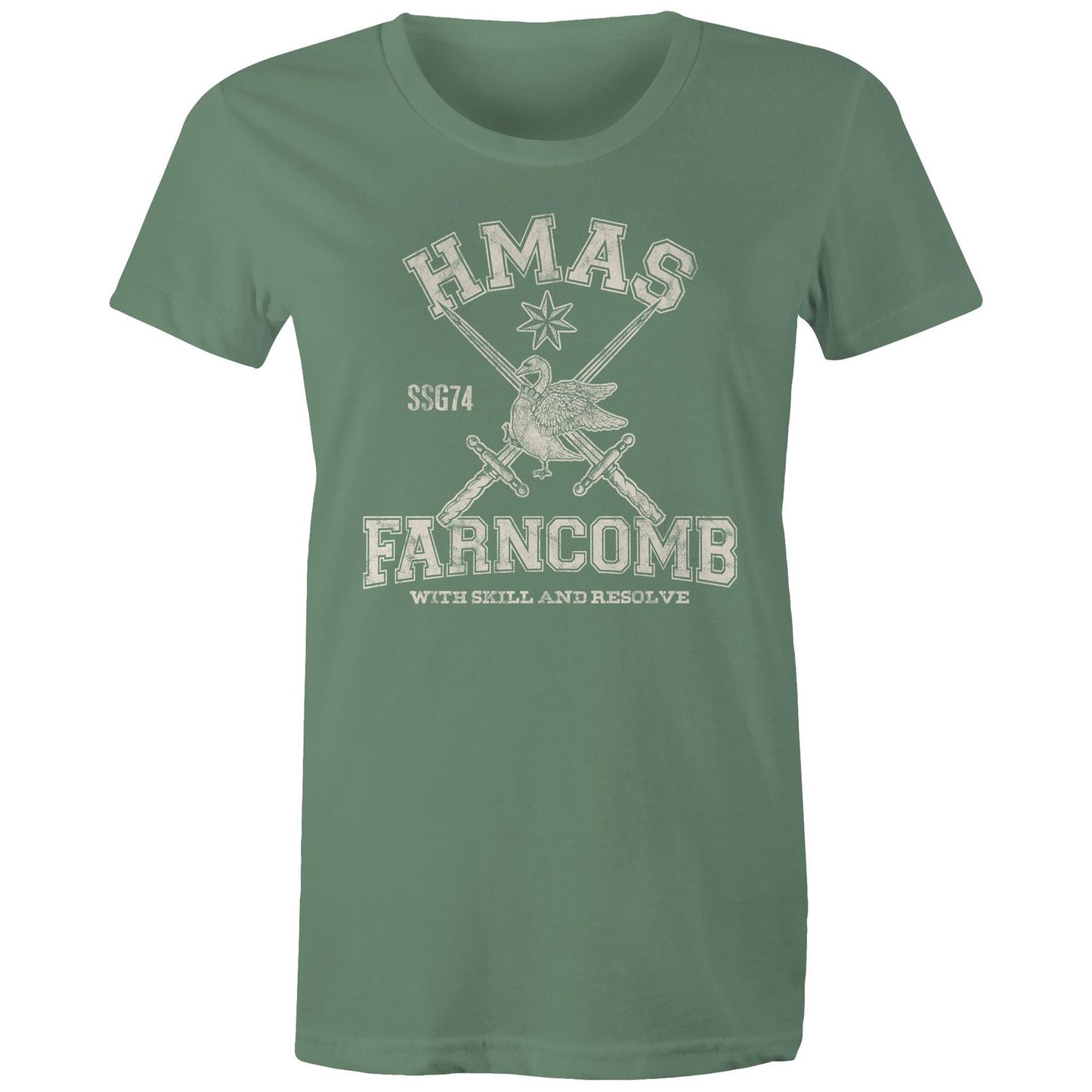 HMAS Farncomb SSG74 Women's T-shirt (style Alpha, white)
