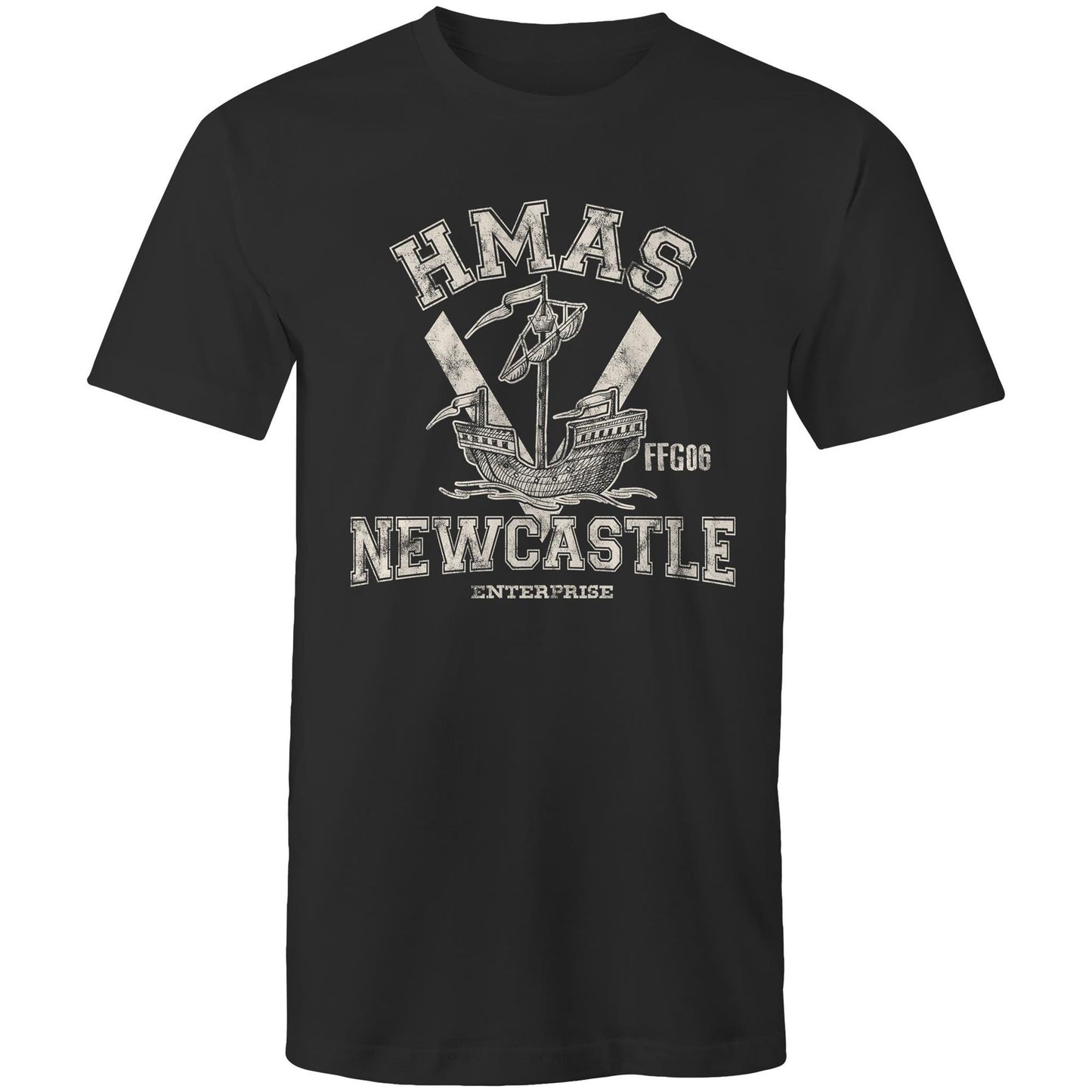 HMAS Newcastle FFG06 Men's T-shirt (style Alpha, white)