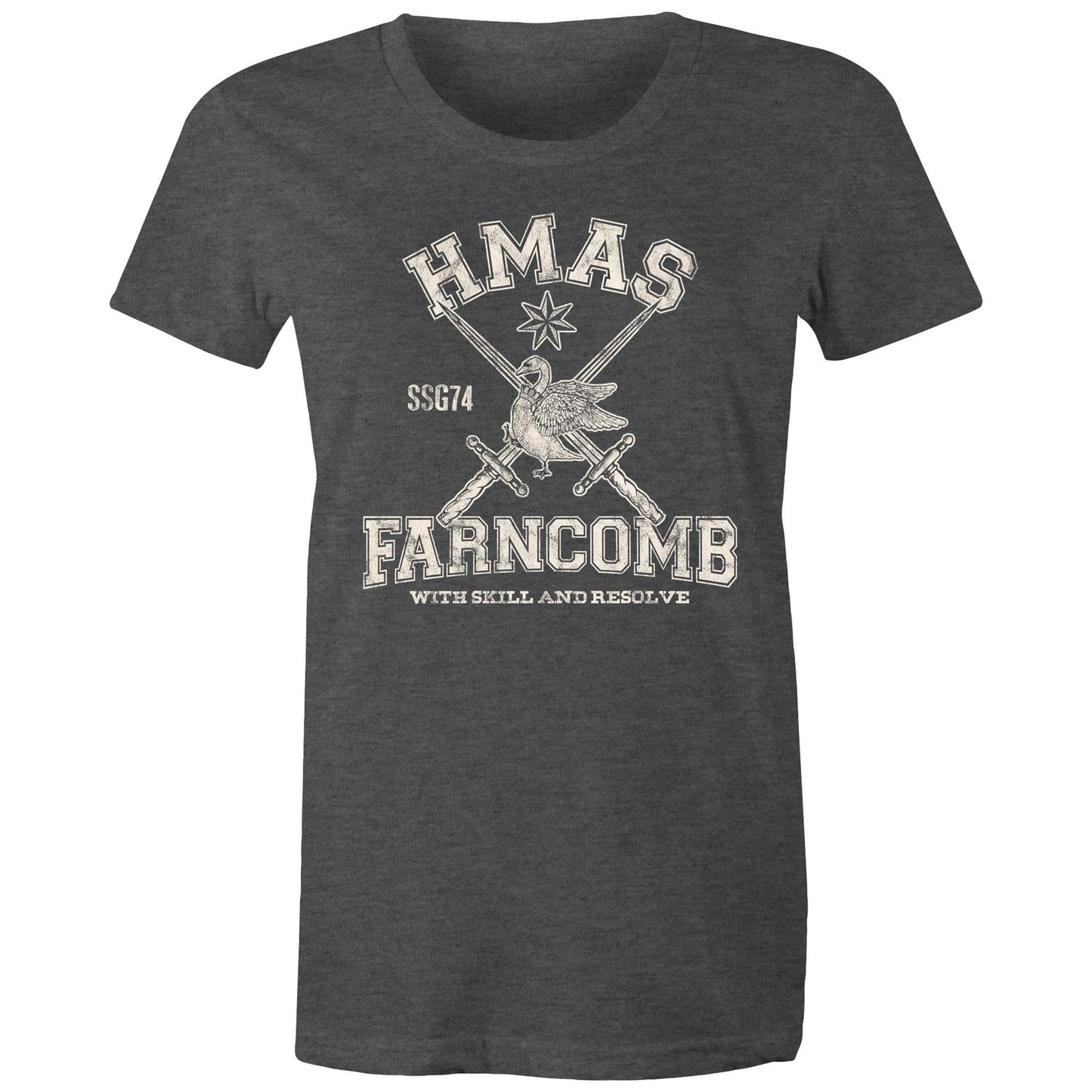 HMAS Farncomb SSG74 Women's T-shirt (style Alpha, white)