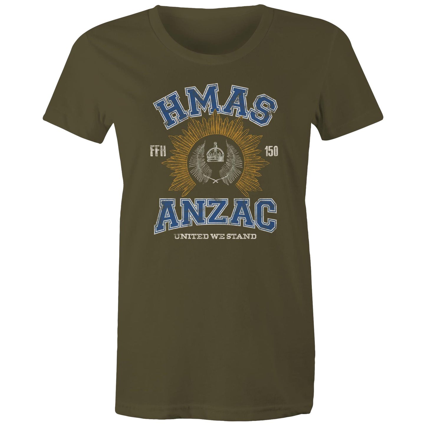 HMAS Anzac (III) FFH150 Women's T-shirt (style Alpha, colour)