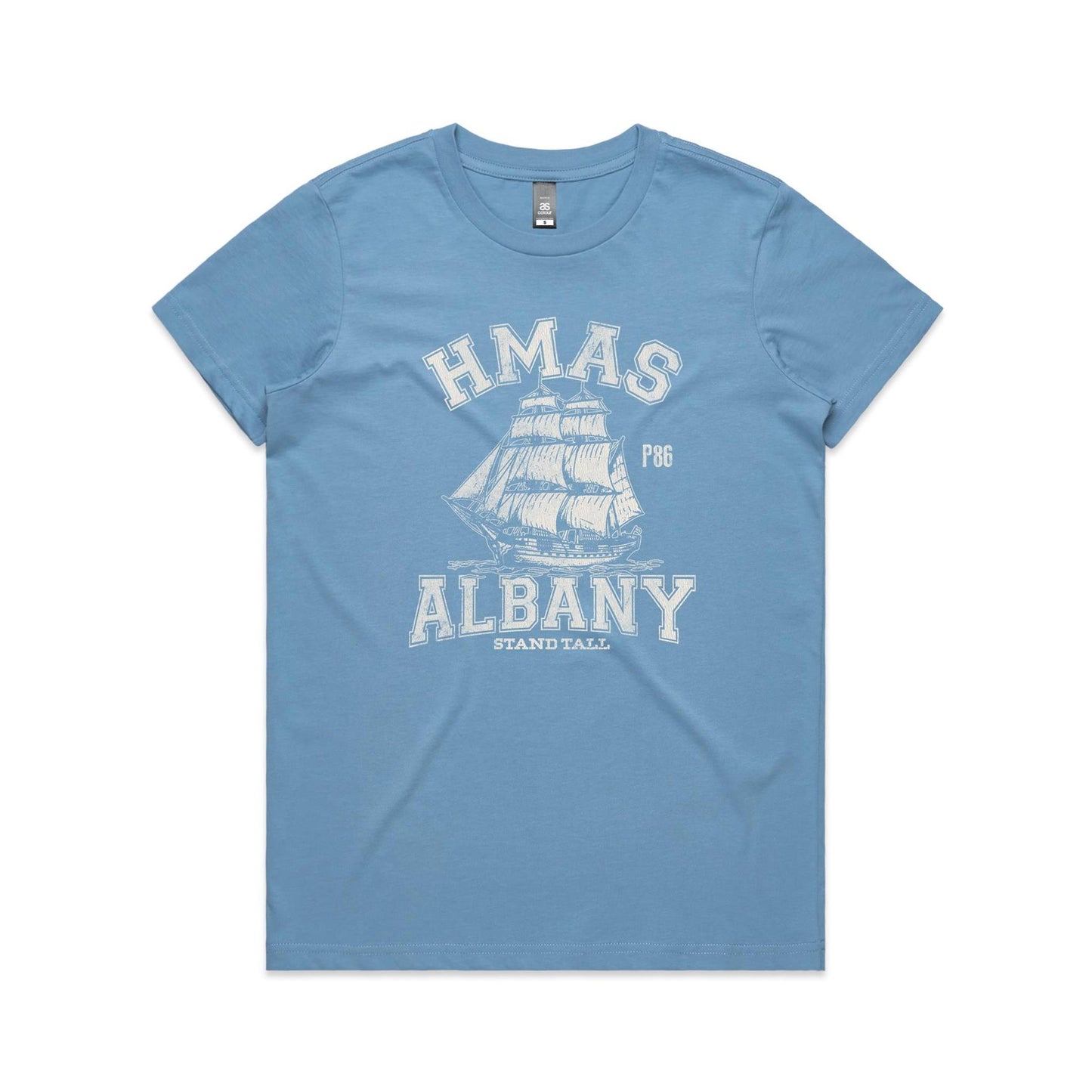 HMAS Albany Women's T-shirt (style Alpha, white)