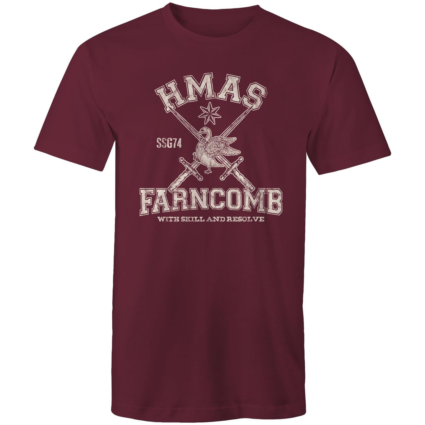 HMAS Farncomb SSG74 Men's T-shirt (style Alpha, white)