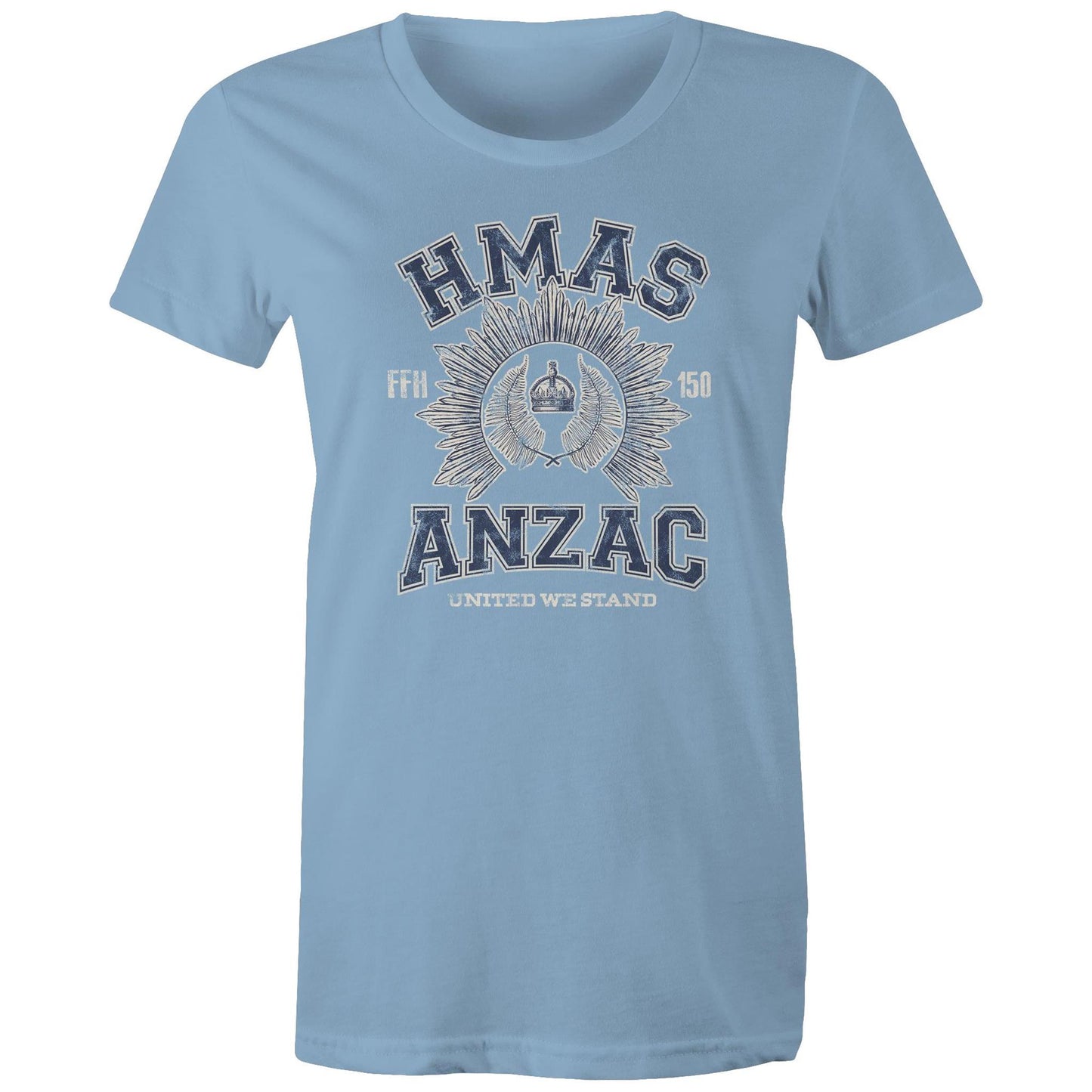 HMAS Anzac (III) FFH150 Women's T-shirt (style Alpha, blue)