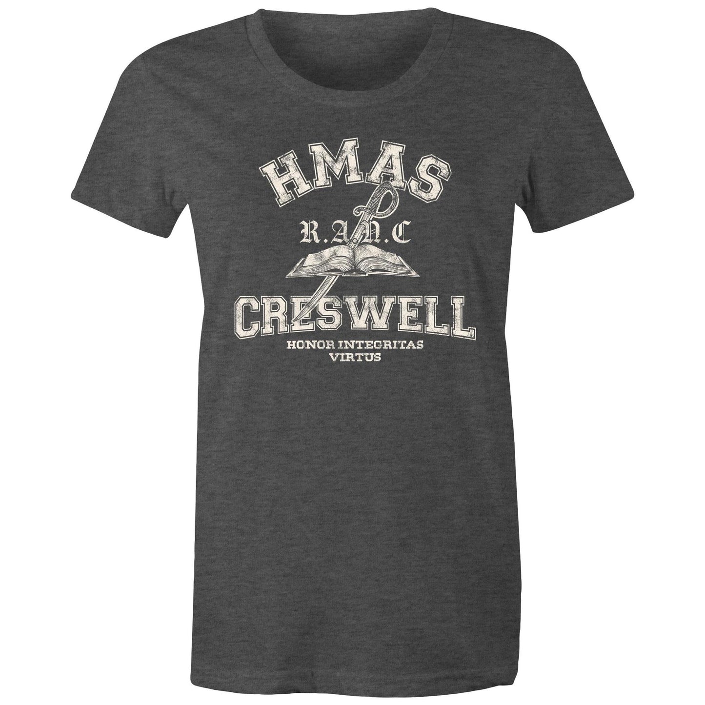 HMAS Creswell Women's T-shirt (style Alpha, white)